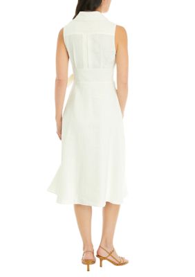 Women's Sleeveless Linen Shirtdress