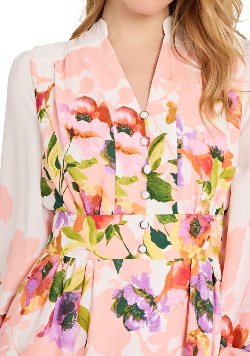 tahari fit and flare floral dress Dahlia Floral Shift Dress – Elie Tahari main image 1