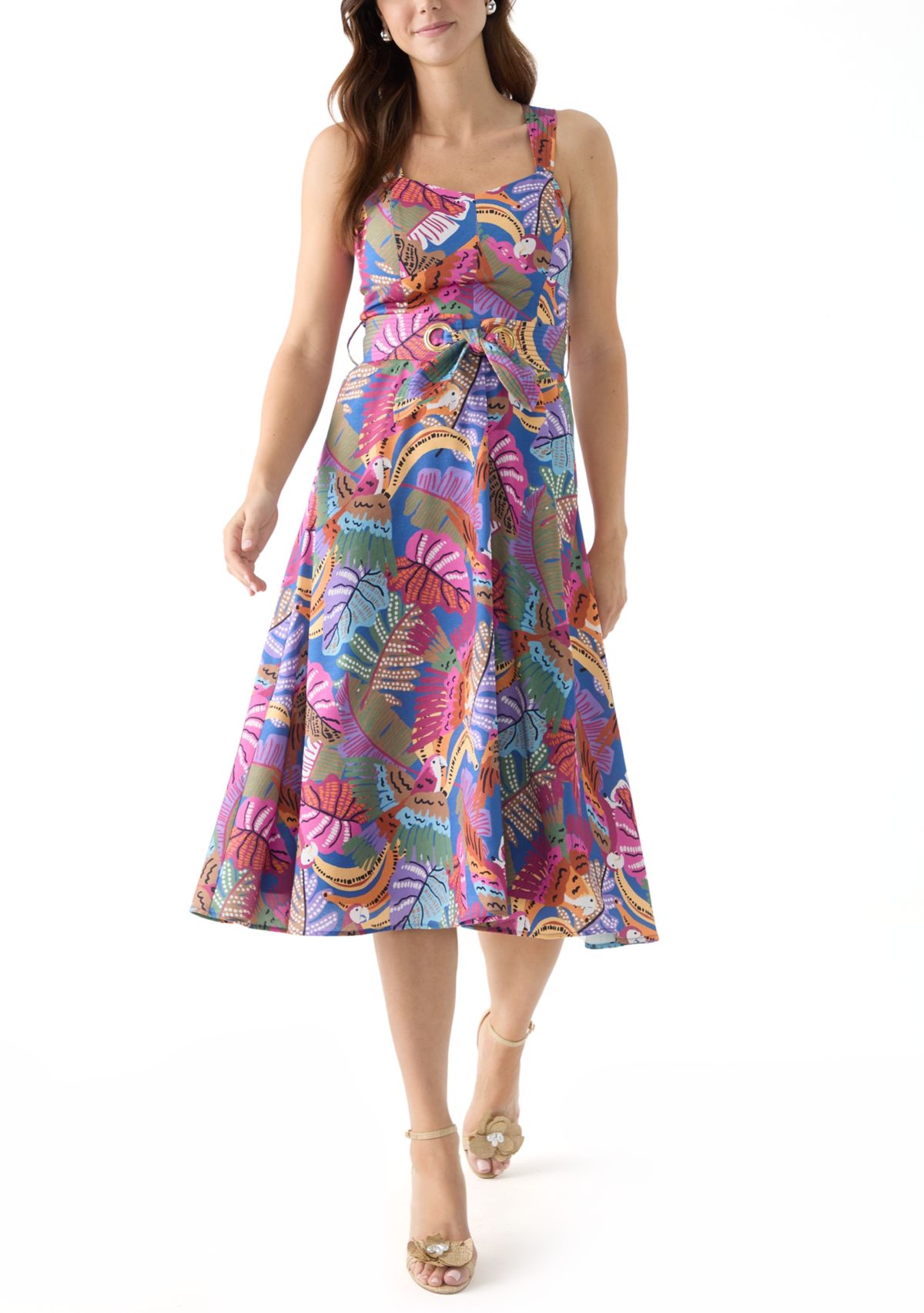 Womens Sleeveless Printed Dress