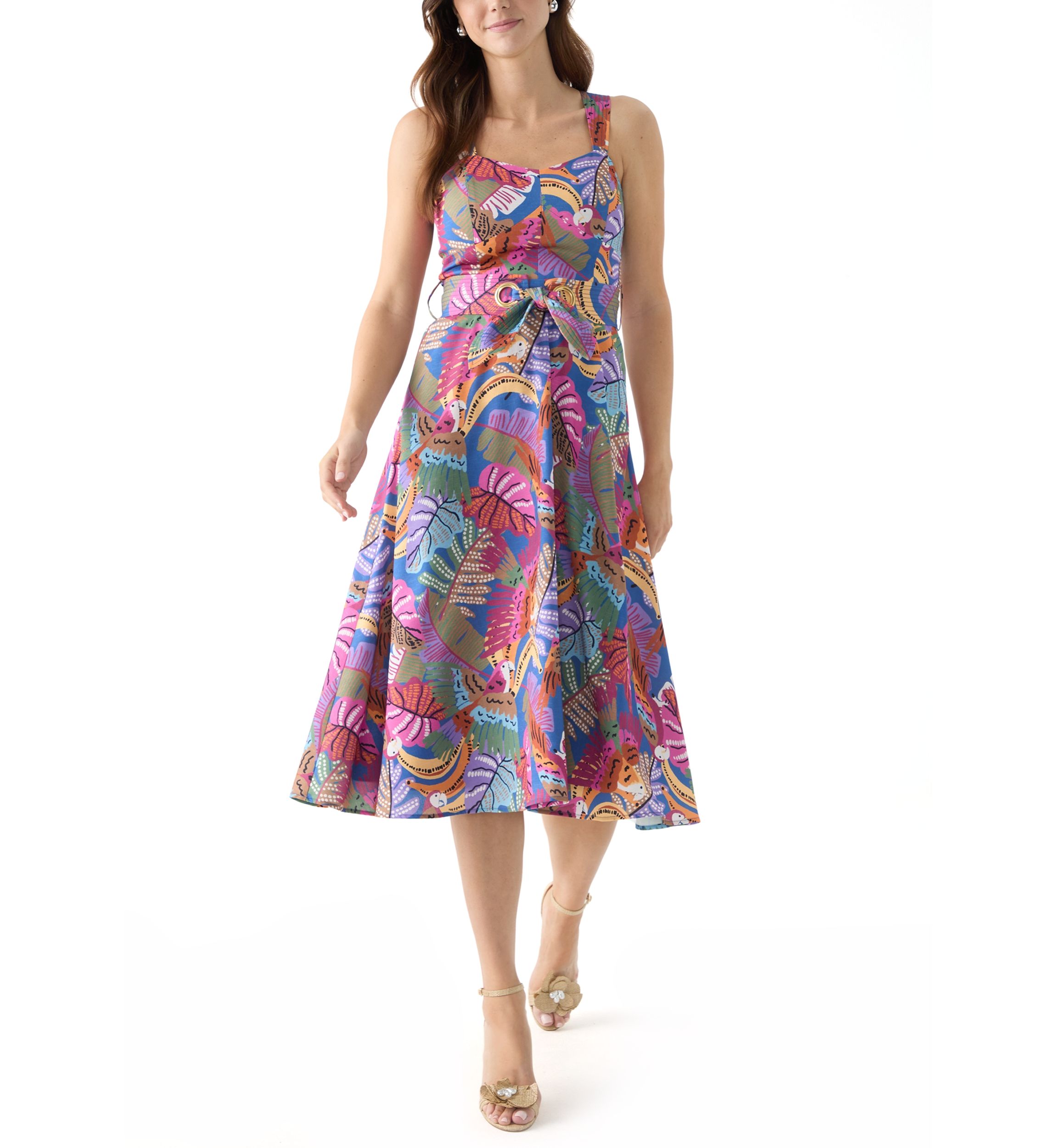 Womens Sleeveless Printed Dress