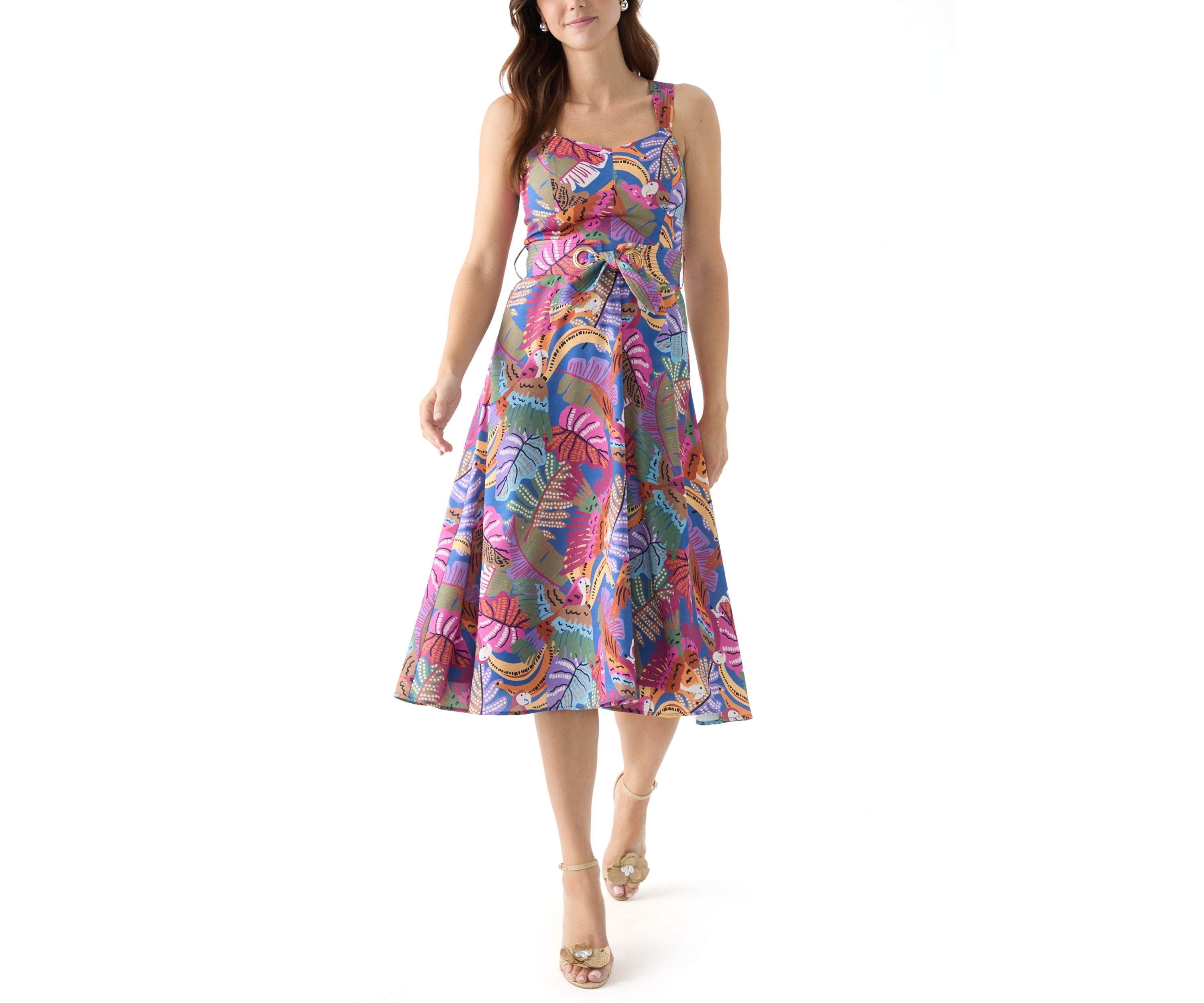 Womens Sleeveless Printed Dress