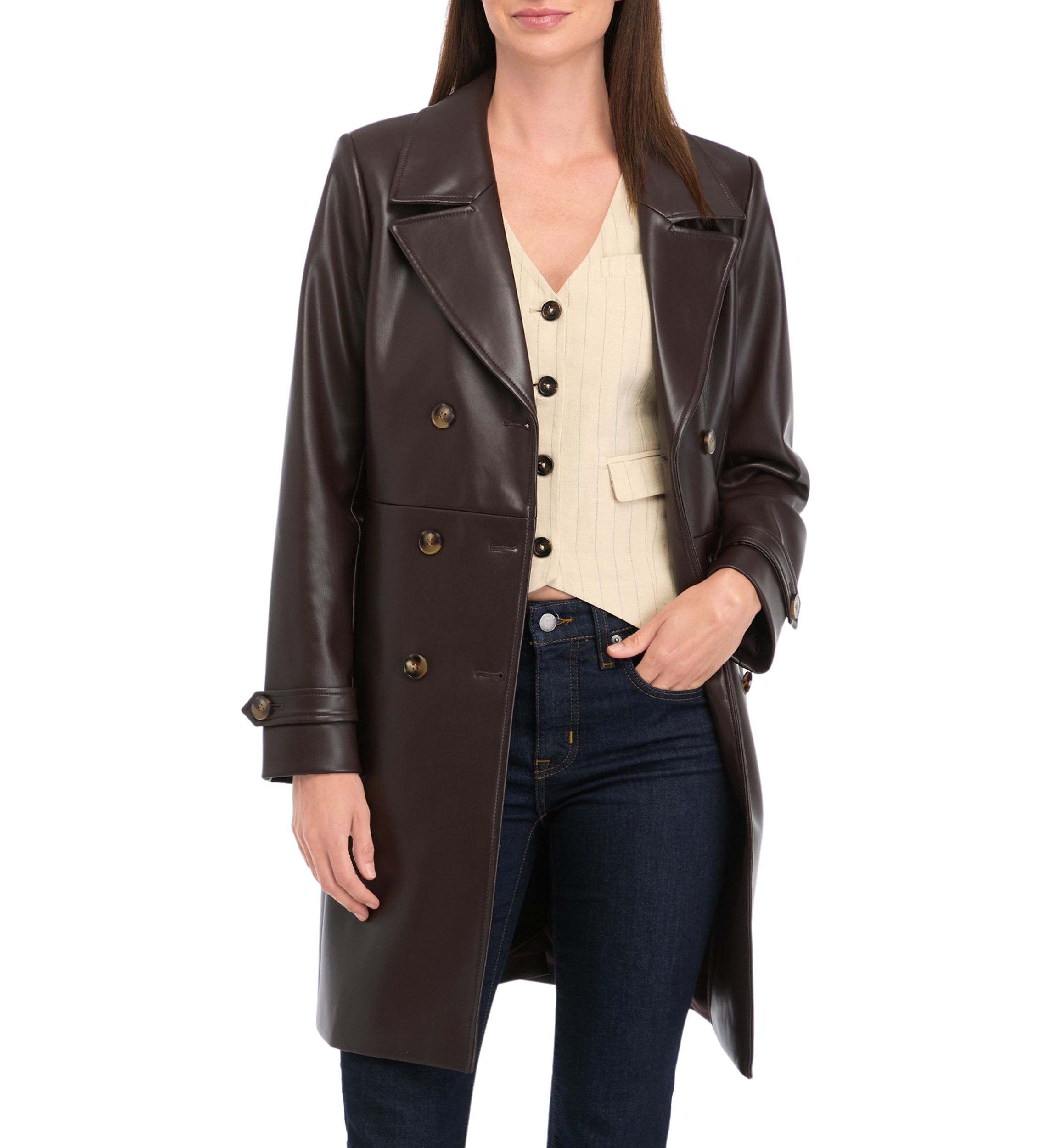 Womens Vegan Leather Topper