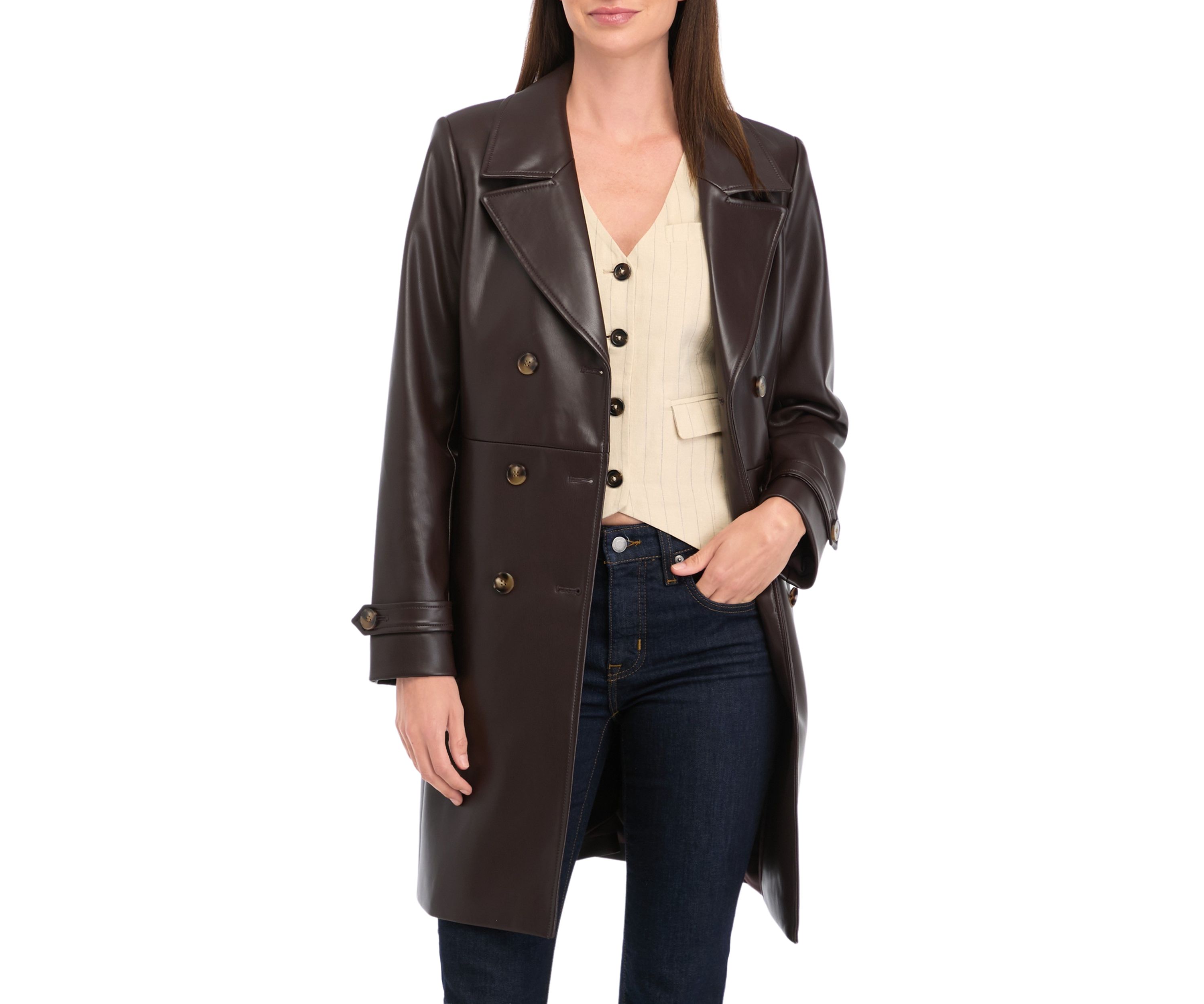 Womens Vegan Leather Topper