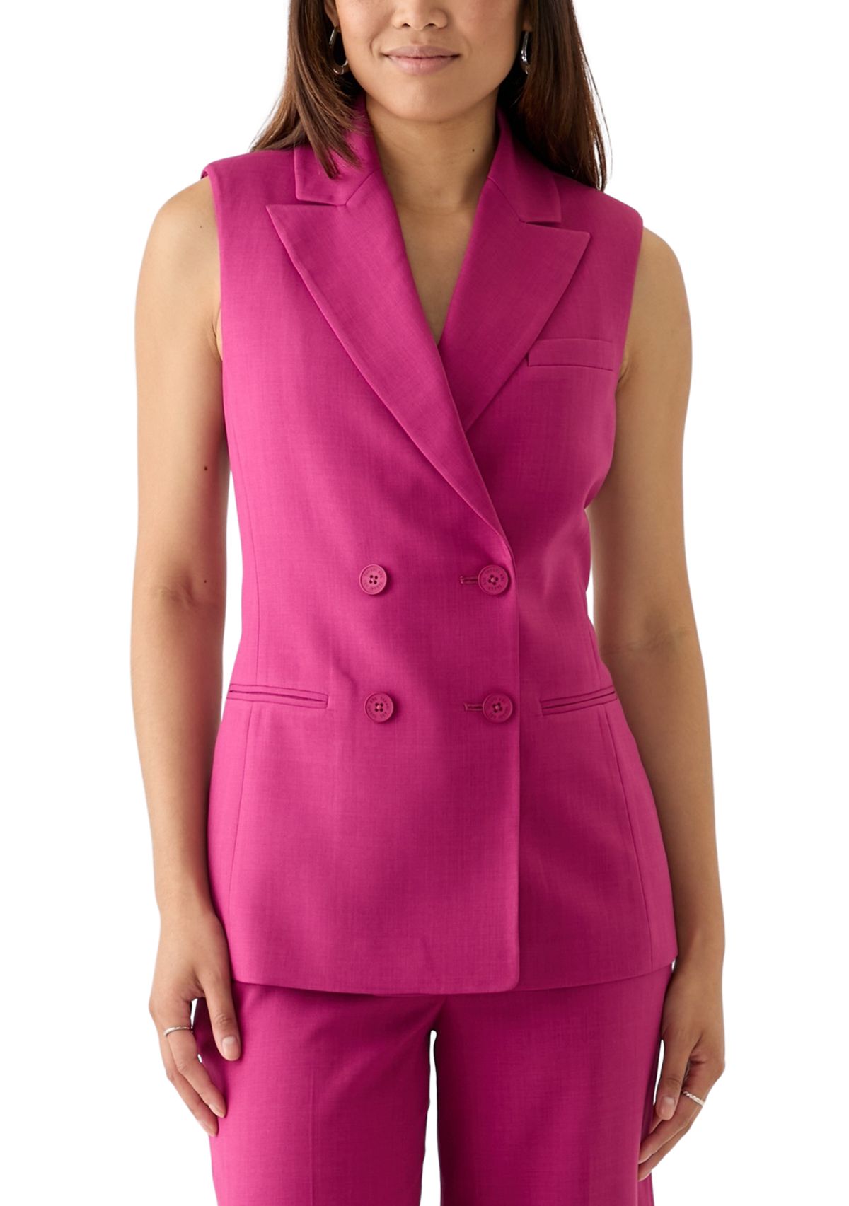Womens Woven Suit Separate Vest