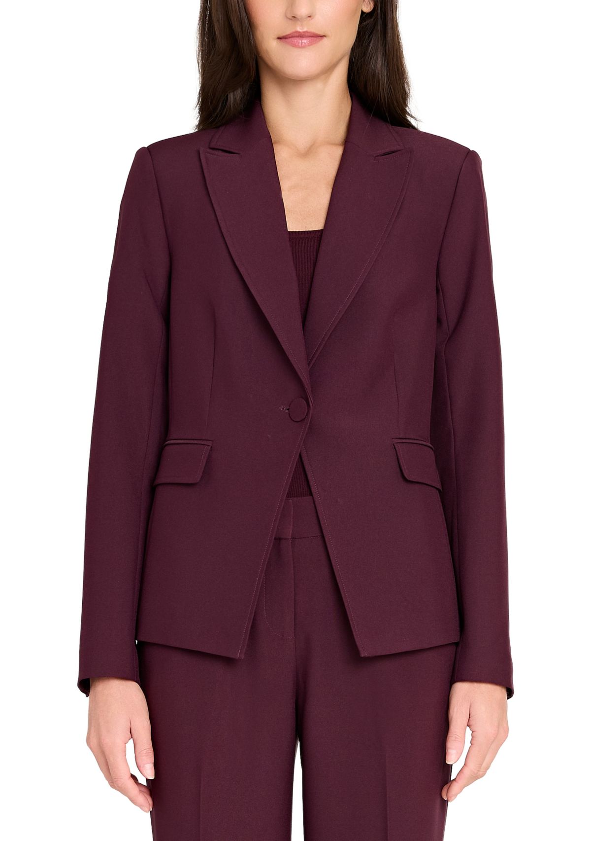Womens Single Button Crepe Jacket