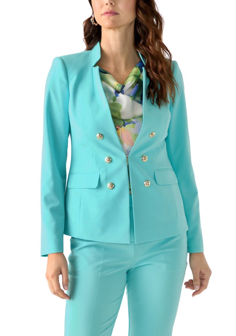 Womens Bi Stretch Faux Double Breasted Suit Separate Jacket