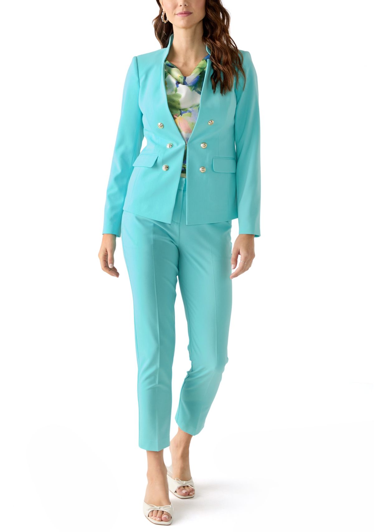 Womens Bi Stretch Faux Double Breasted Suit Separate Jacket