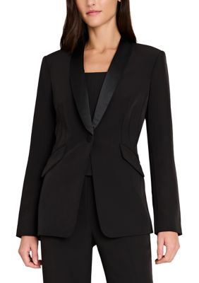 Tahari ASL Women's One Button Velvet Tux
