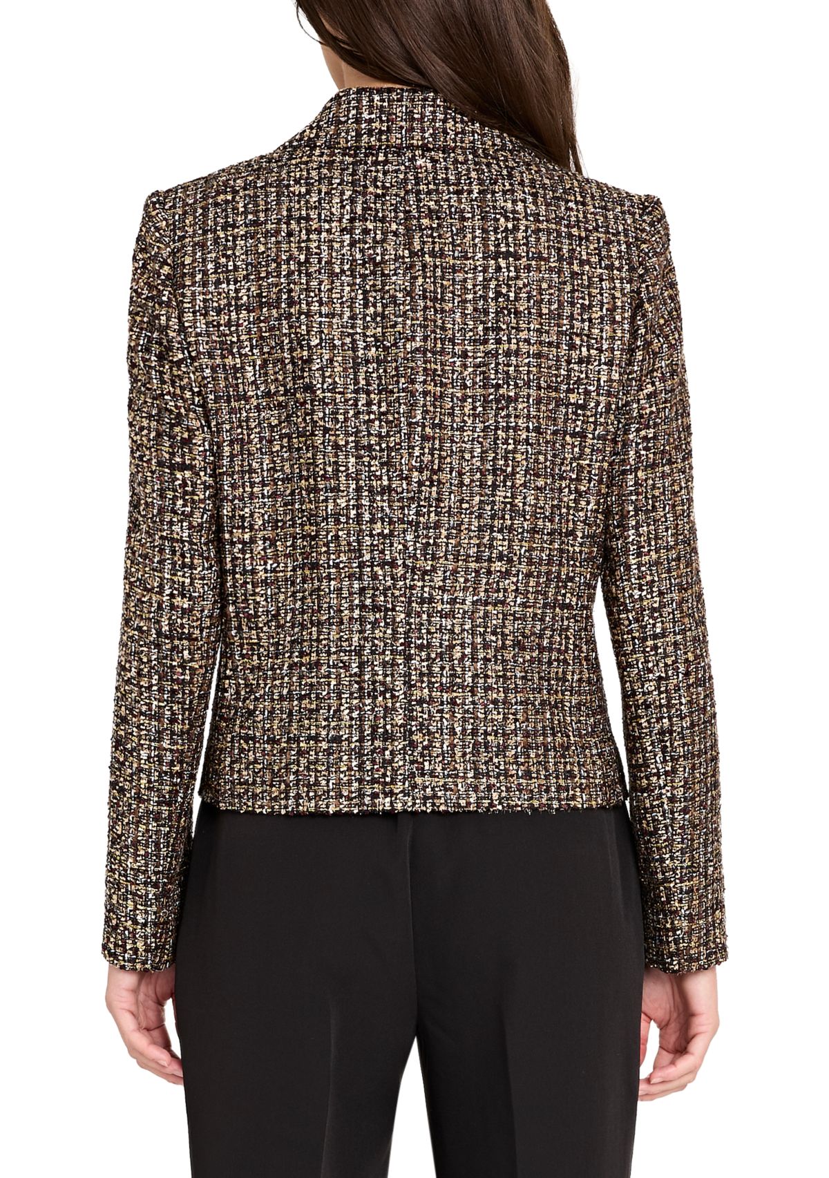 Womens Multi Button Notch Collar Bouclé Blazer