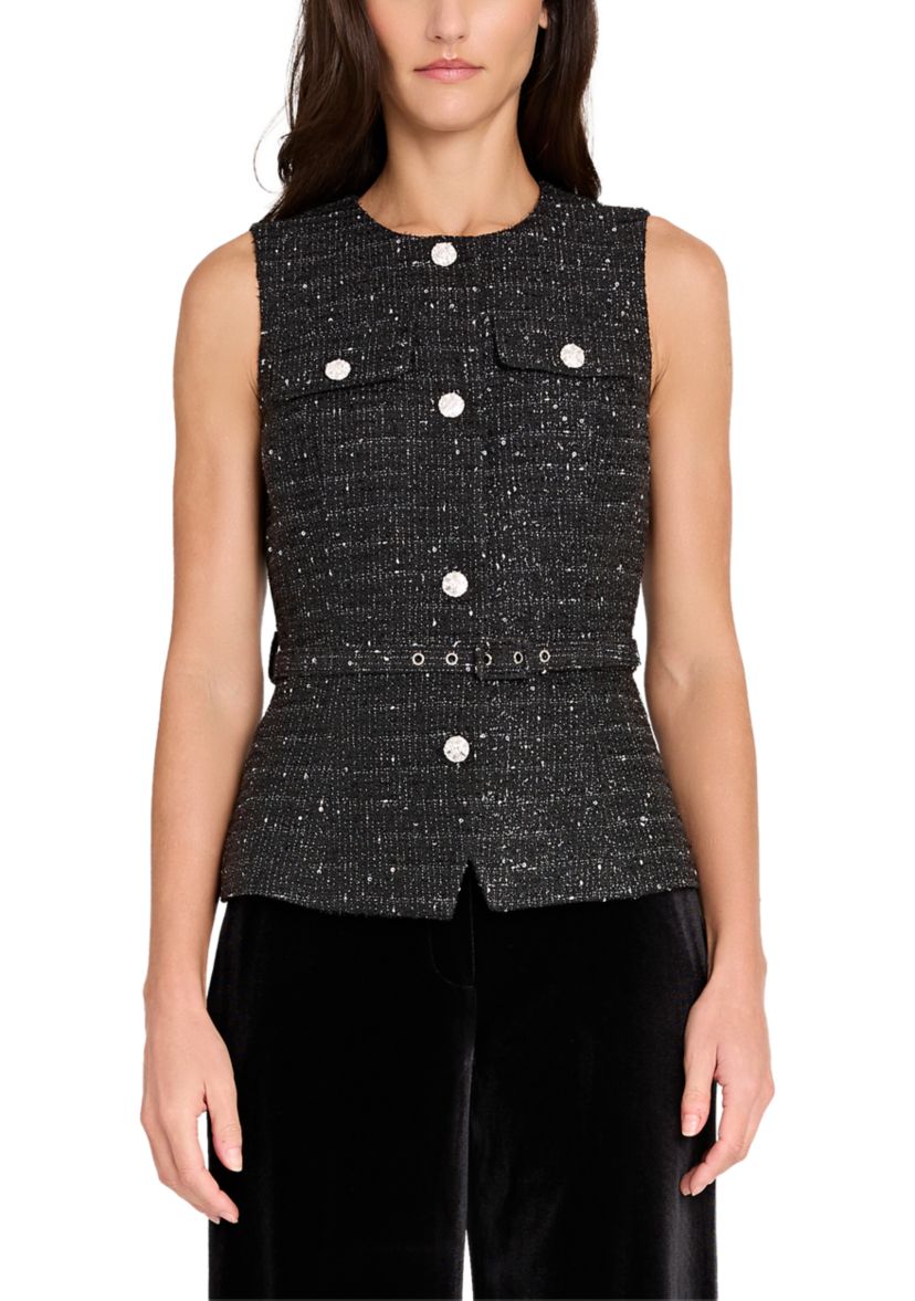 Womens Double Pocket Bouclé  Vest