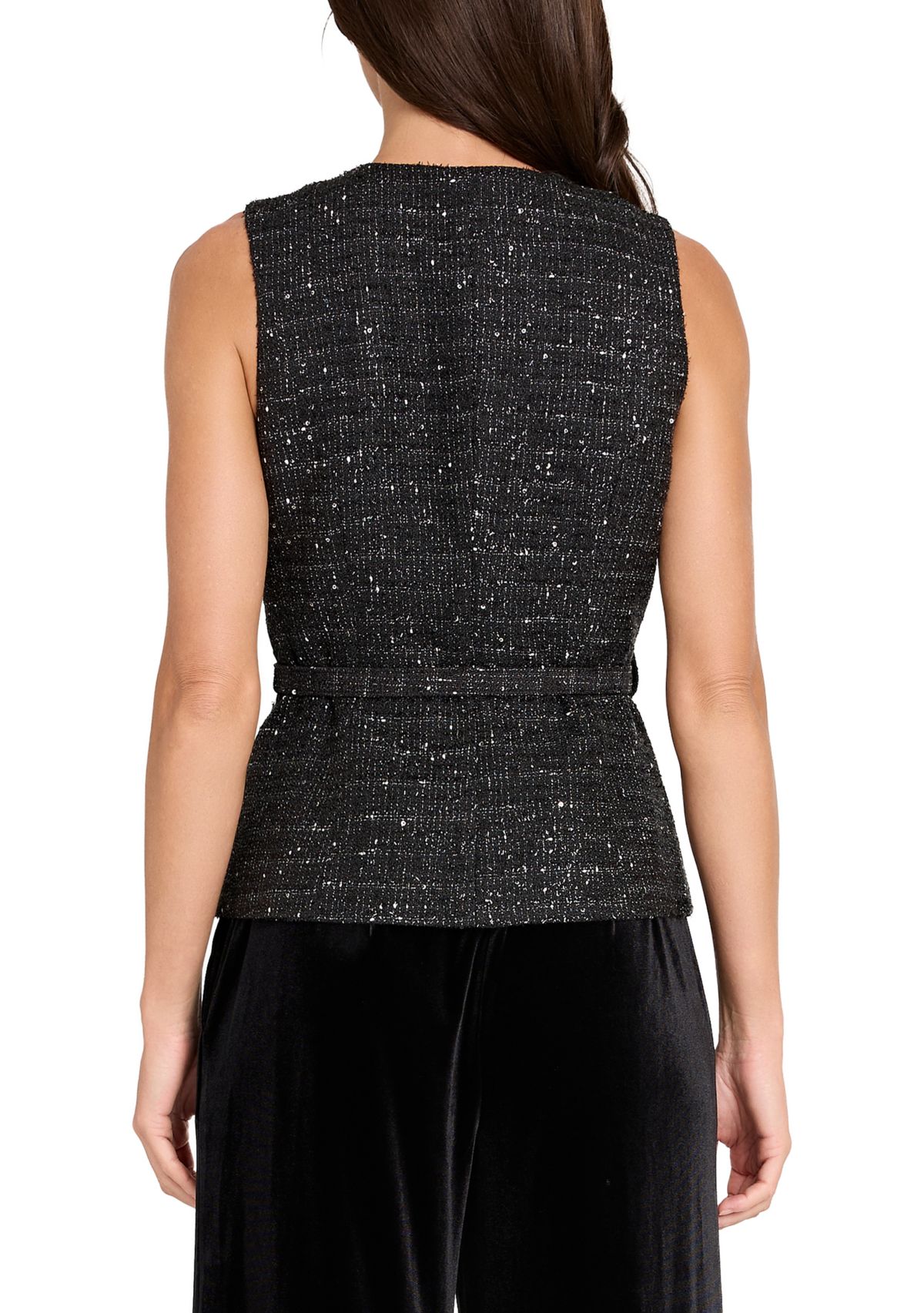 Womens Double Pocket Bouclé  Vest