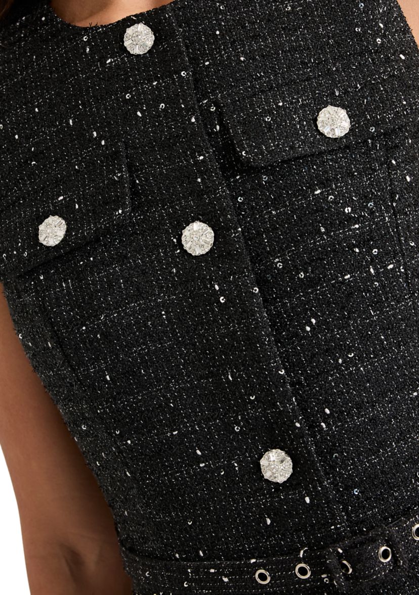 Womens Double Pocket Bouclé  Vest
