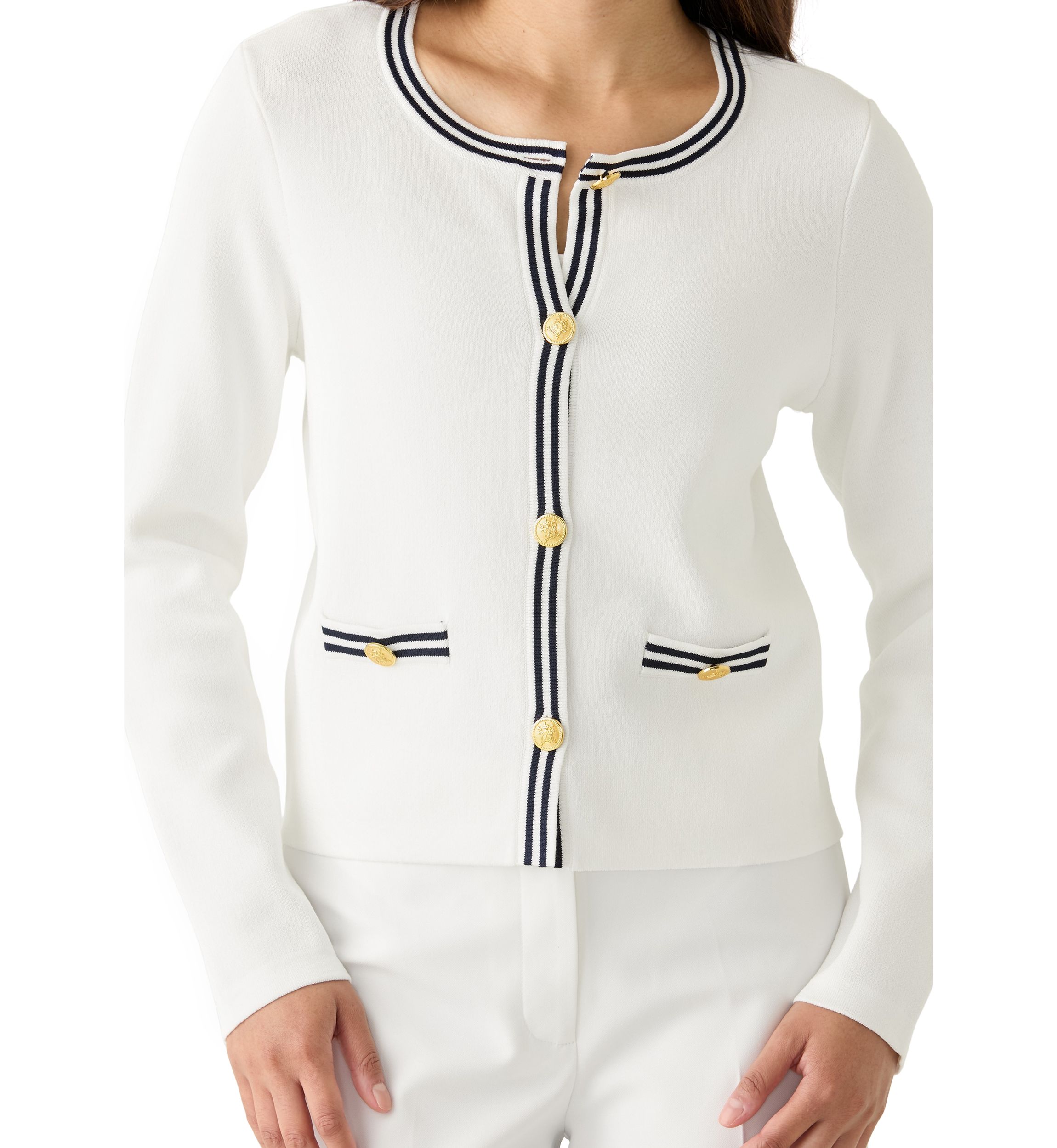 Womens Punto Milano Cardigan with Buttons