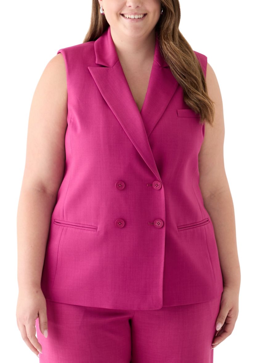 Plus Size Woven Vest