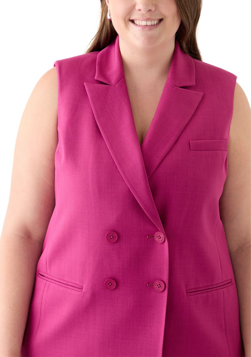 Plus Size Woven Vest