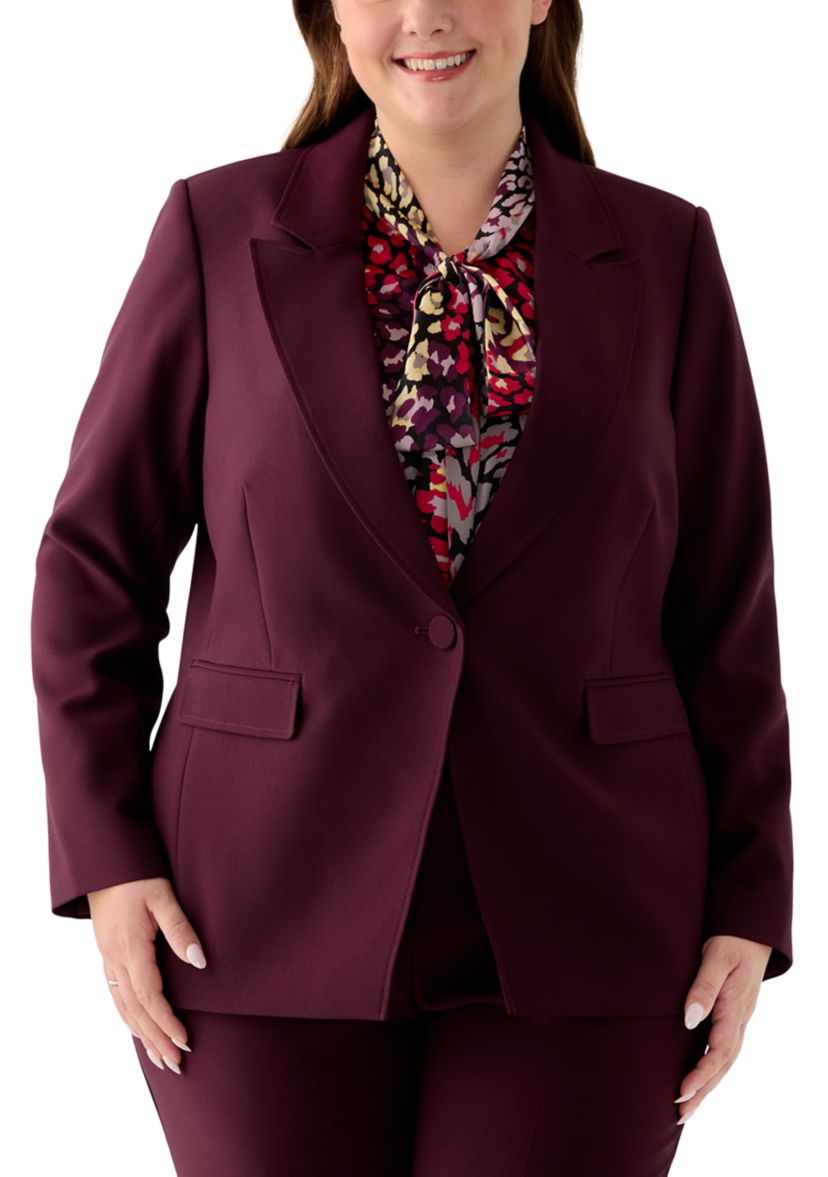 Plus Size Single Button Jacket