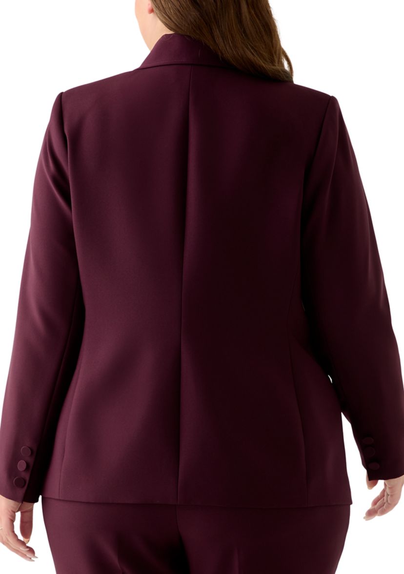 Plus Size Single Button Jacket
