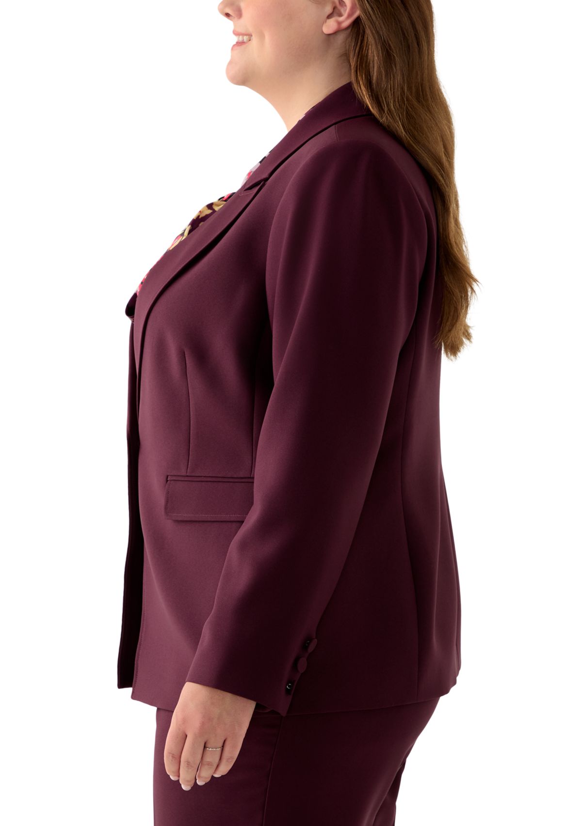 Plus Size Single Button Jacket