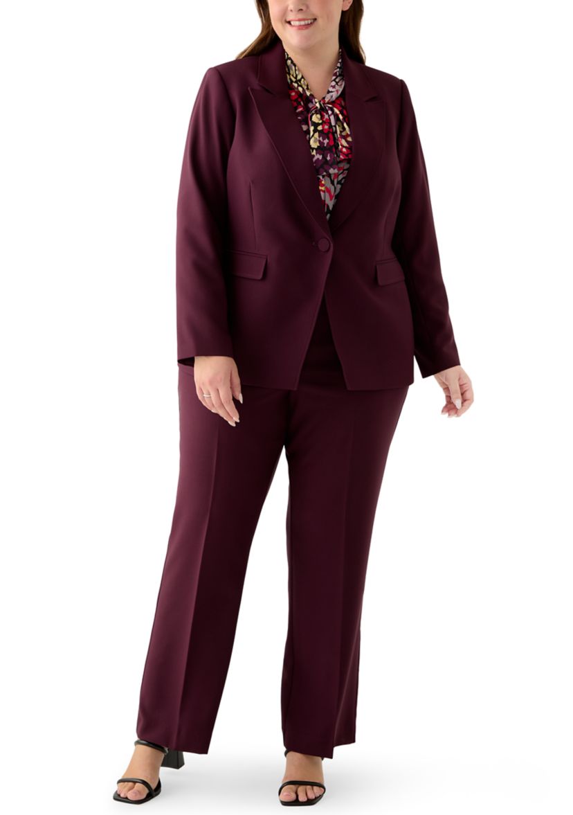 Plus Size Single Button Jacket