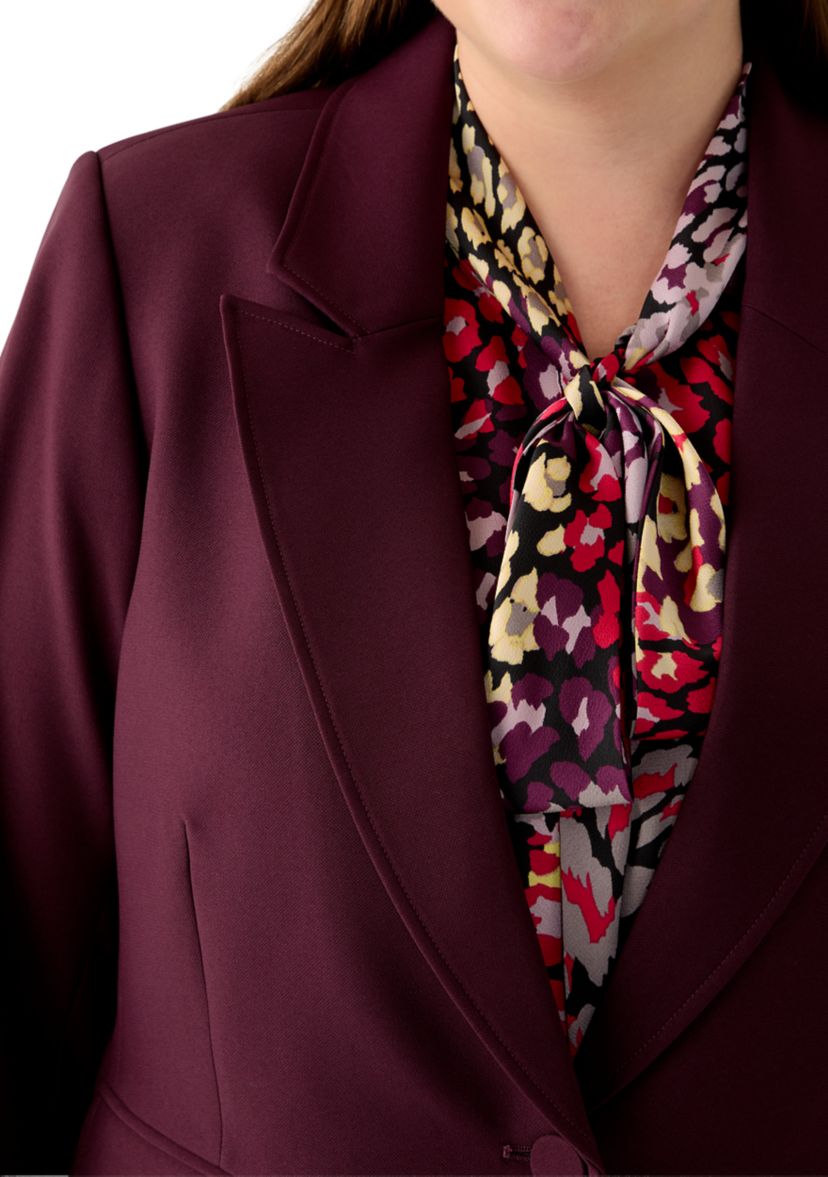 Plus Size Single Button Jacket