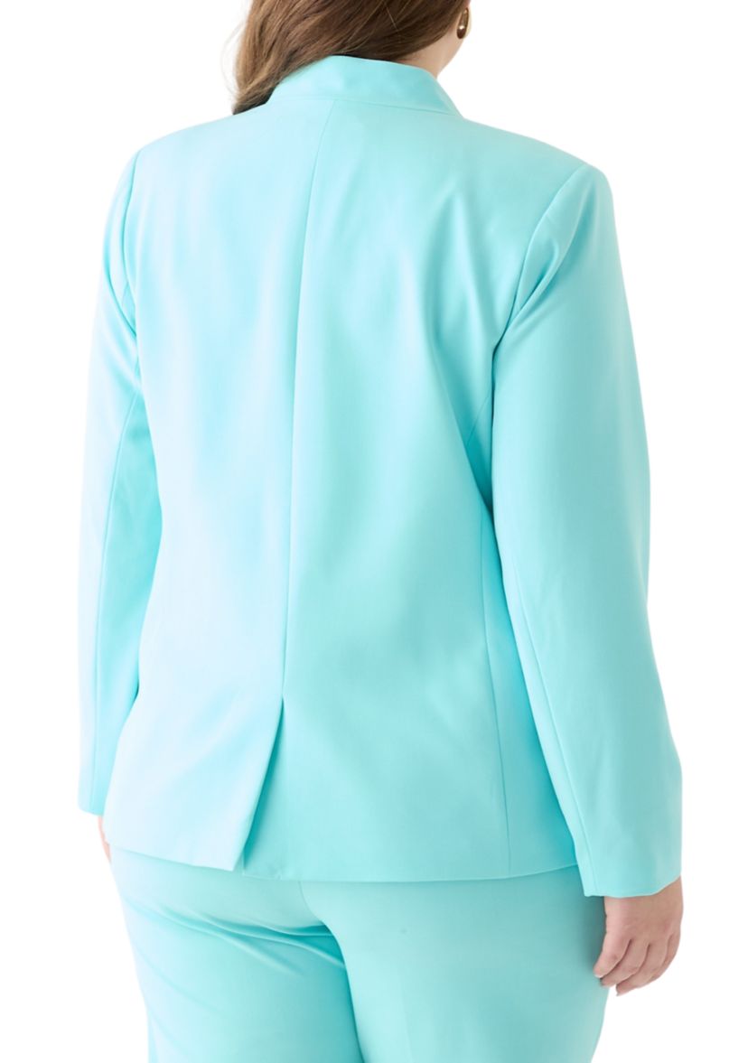 Plus Size Bi Stretch Faux Double Breasted Suit Separate Jacket
