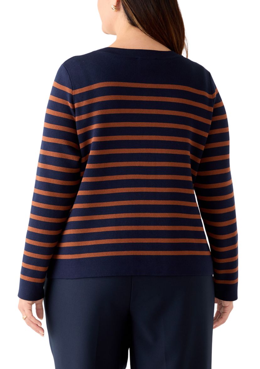 Plus Size Punto Milano Cardigan with Buttons