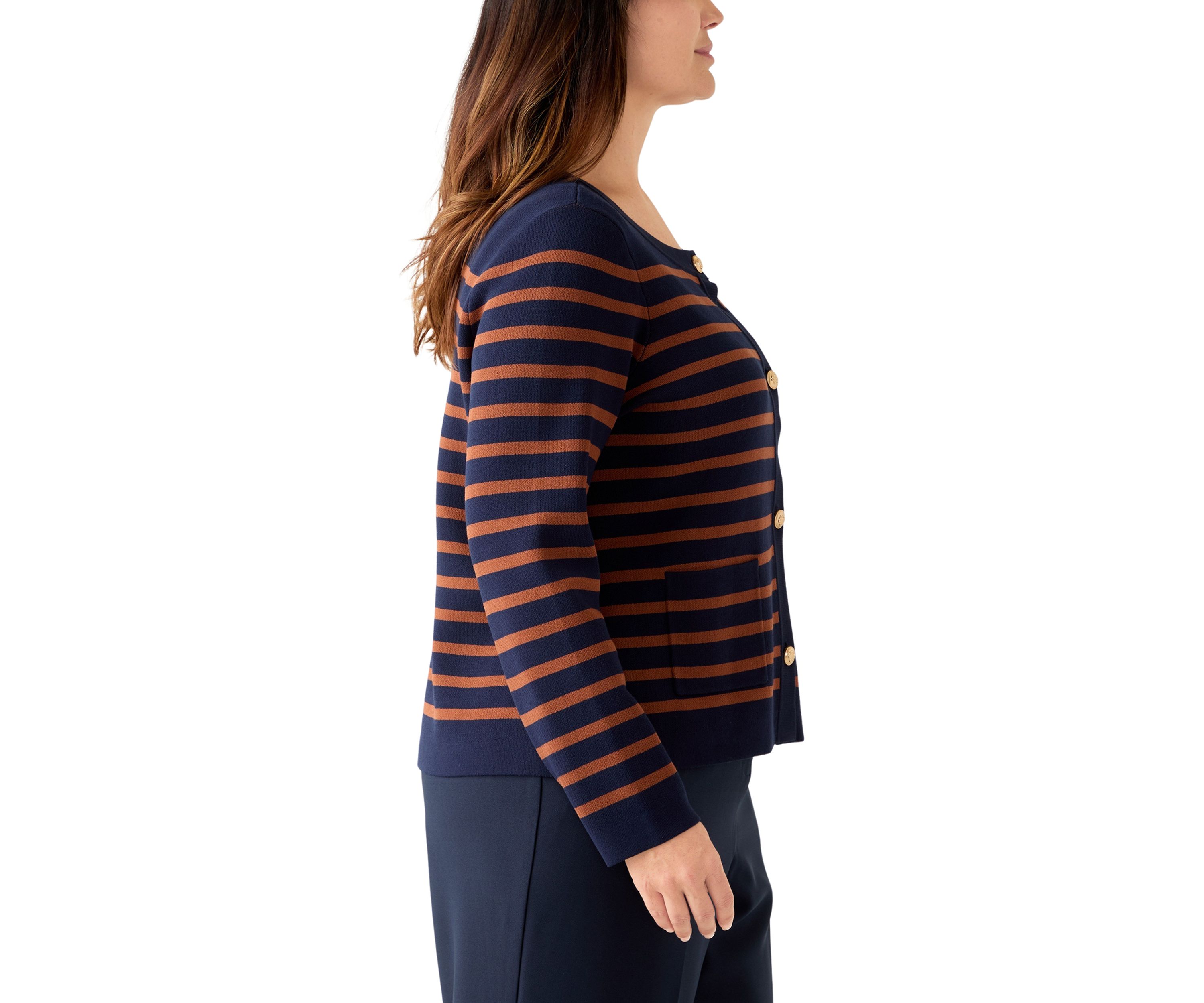 Plus Size Punto Milano Cardigan with Buttons