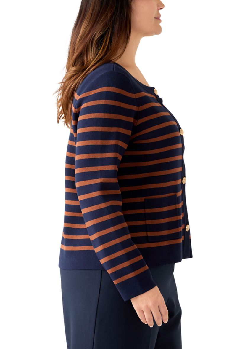 Plus Size Punto Milano Cardigan with Buttons