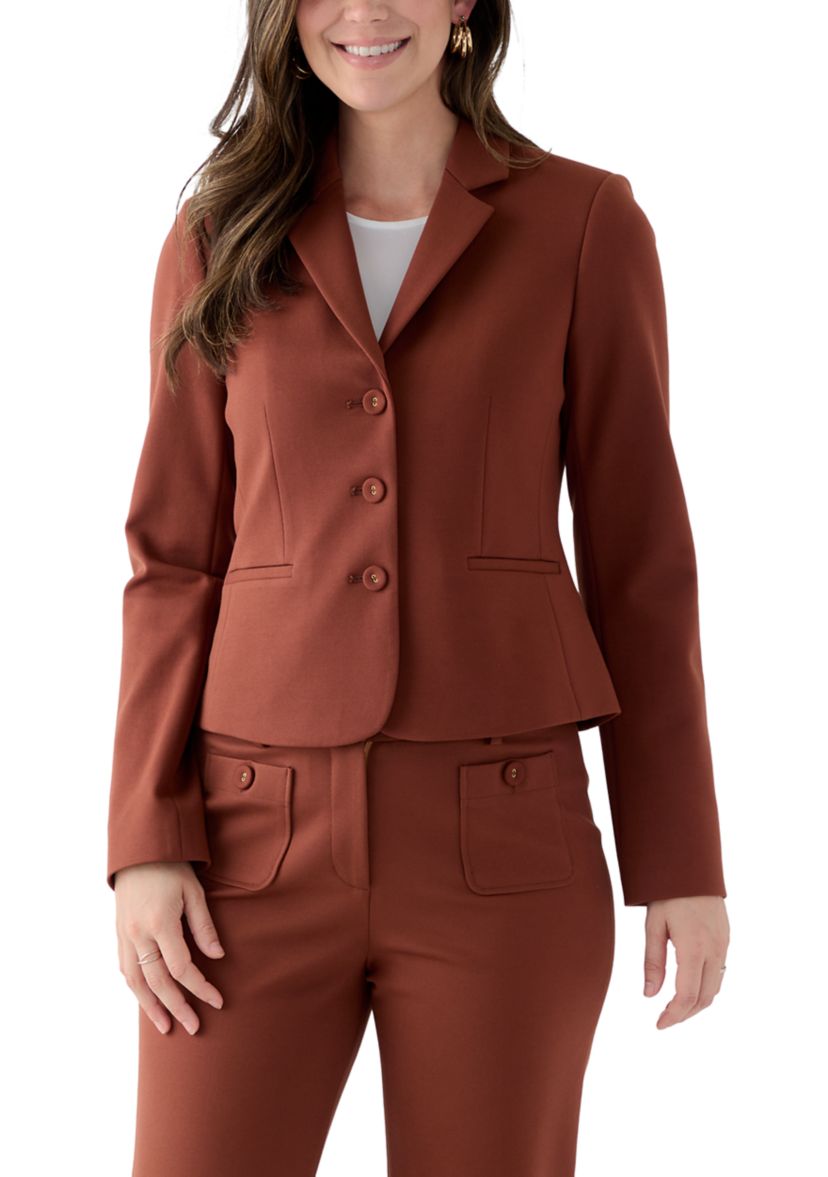 Womens 3 Button Ponte Jacket