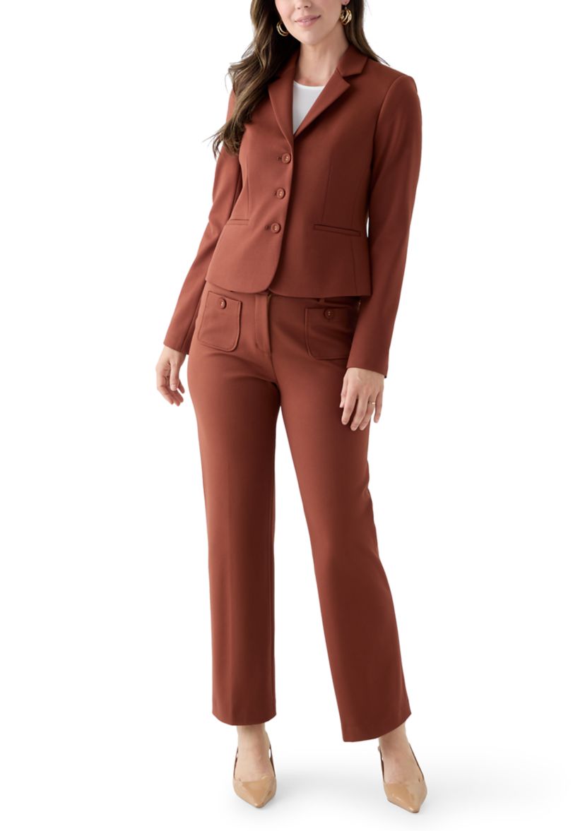 Womens 3 Button Ponte Jacket