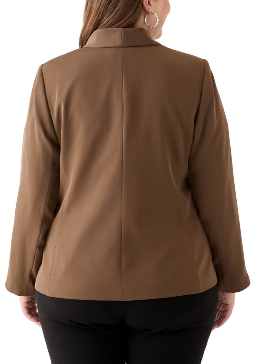 Plus Size Brushed Woven Jacket