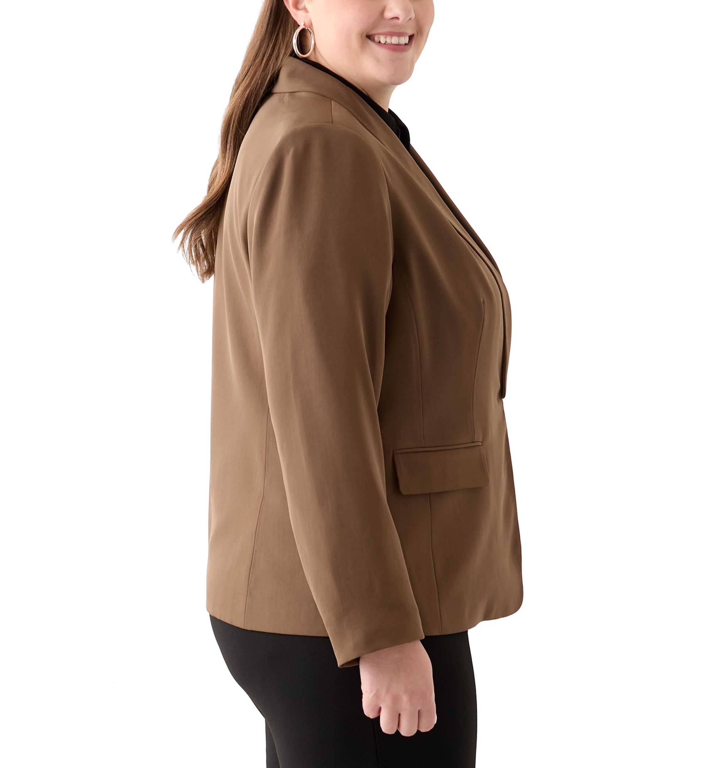 Plus Size Brushed Woven Jacket