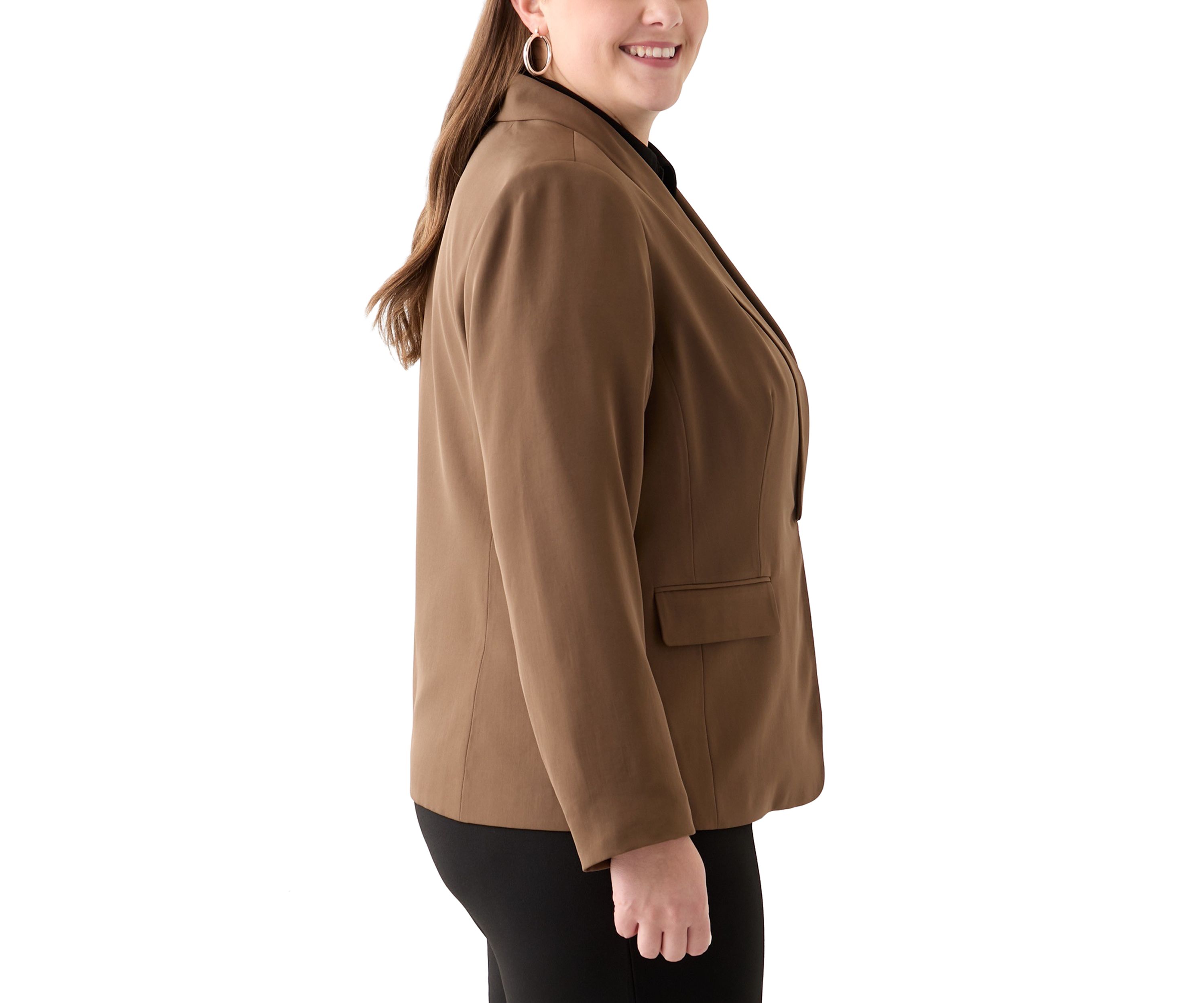 Plus Size Brushed Woven Jacket