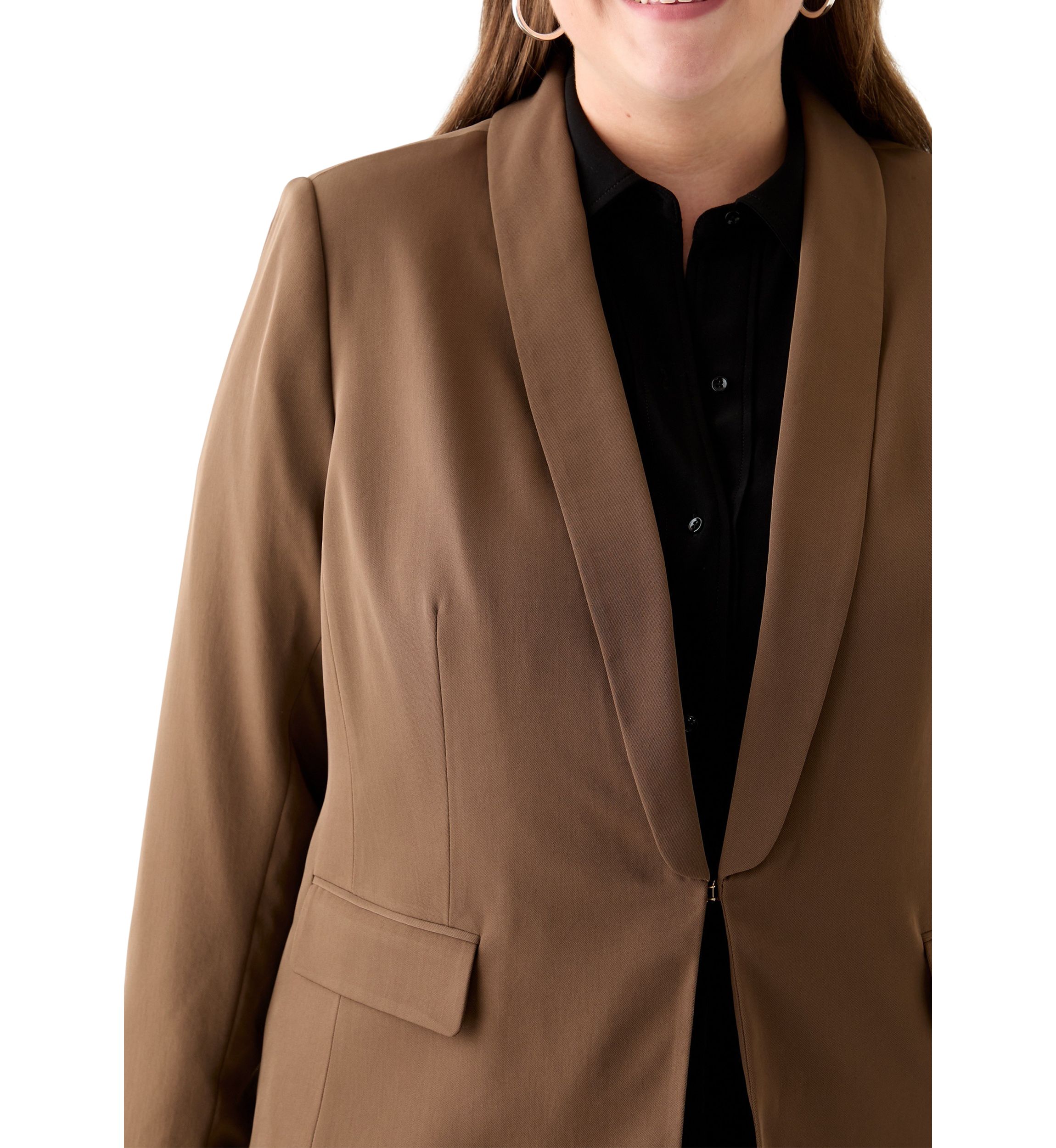 Plus Size Brushed Woven Jacket