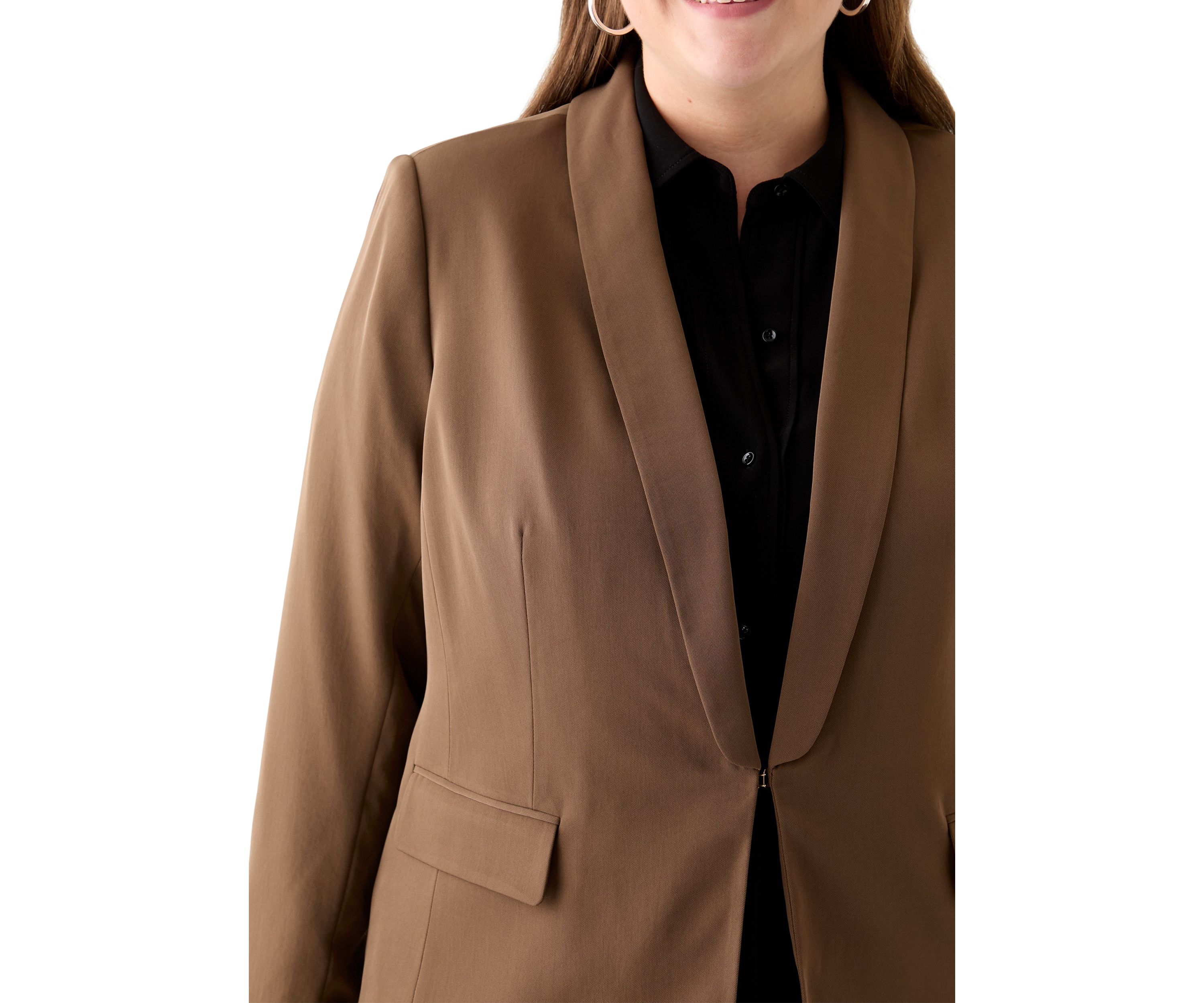 Plus Size Brushed Woven Jacket