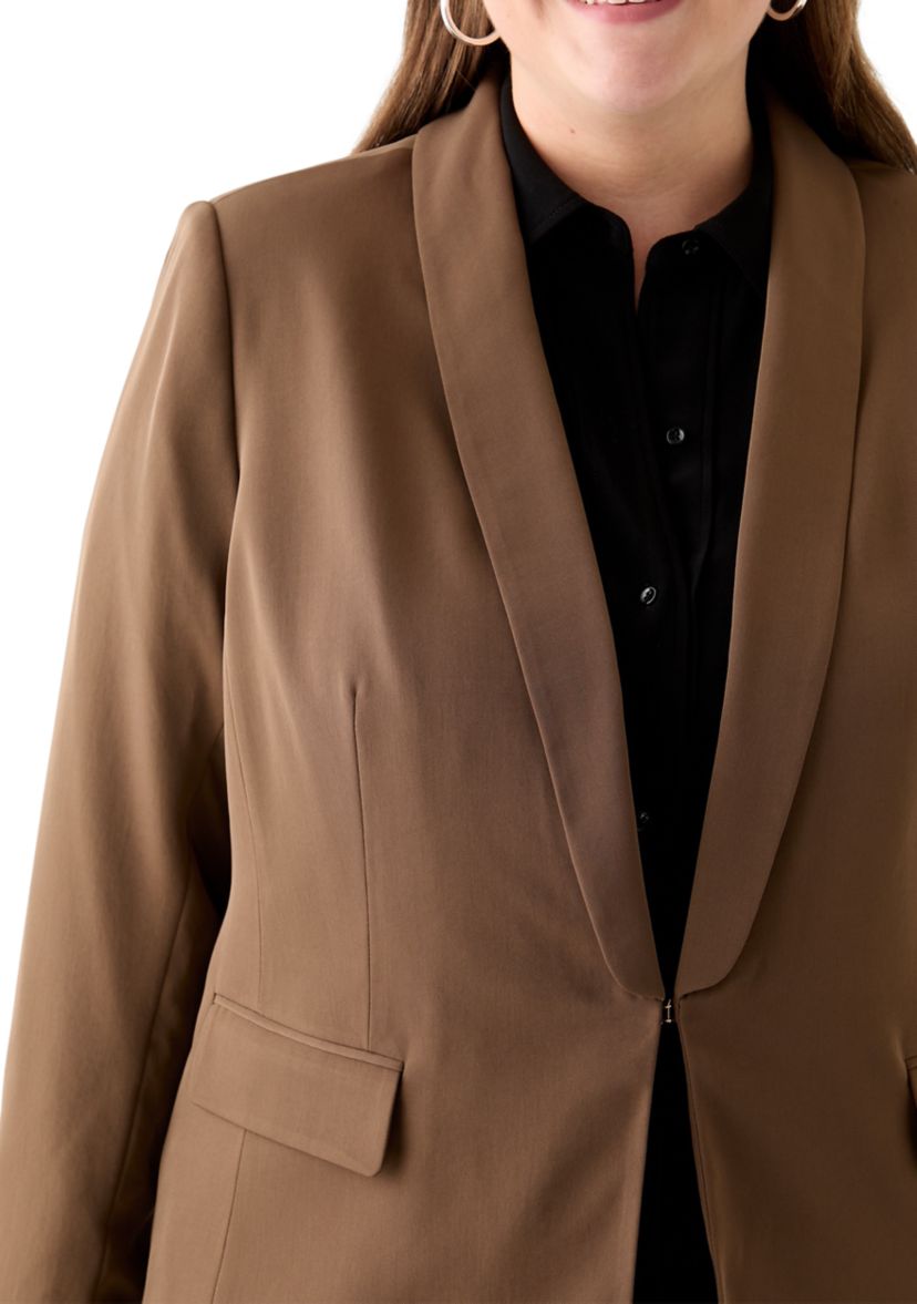 Plus Size Brushed Woven Jacket