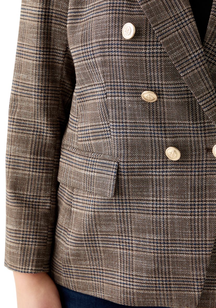 Plus Size Plaid Blazer