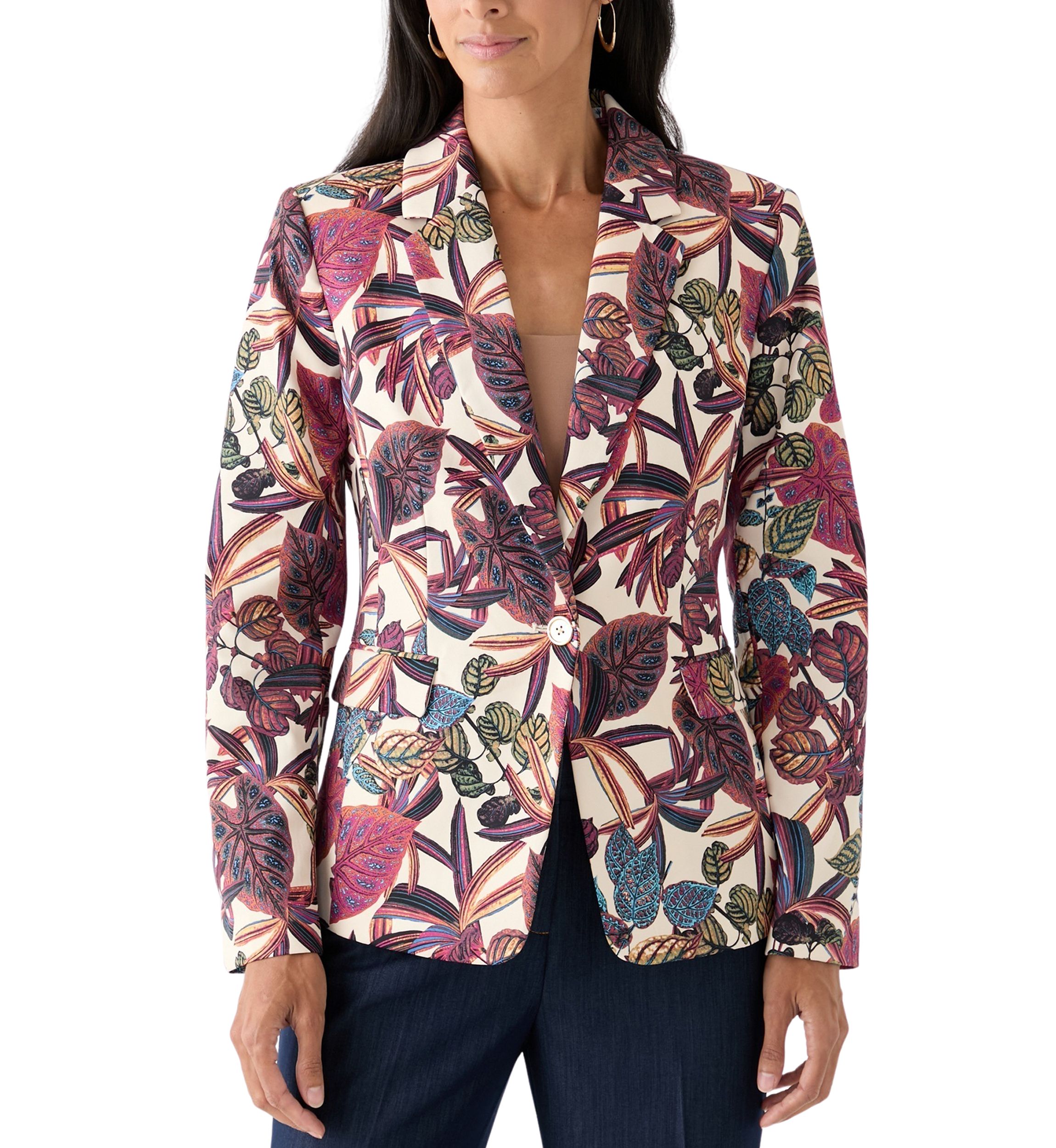 Womens Printed Satin Suit Separate Jacket