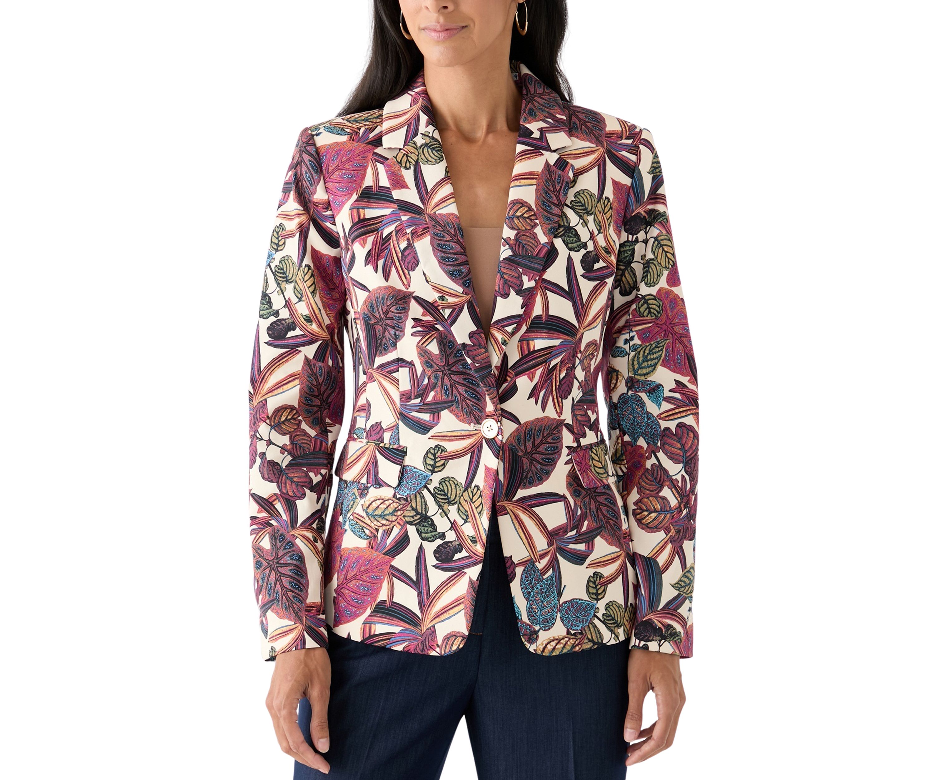 Womens Printed Satin Suit Separate Jacket