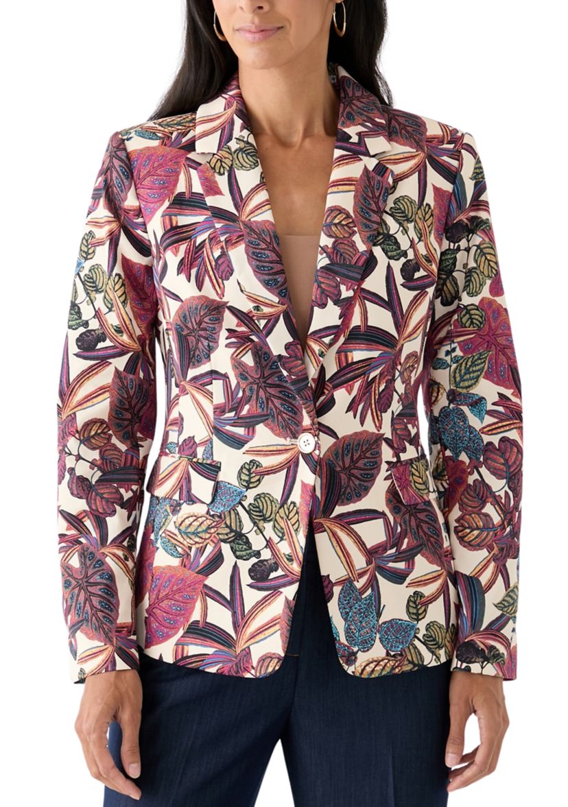 Womens Printed Satin Suit Separate Jacket