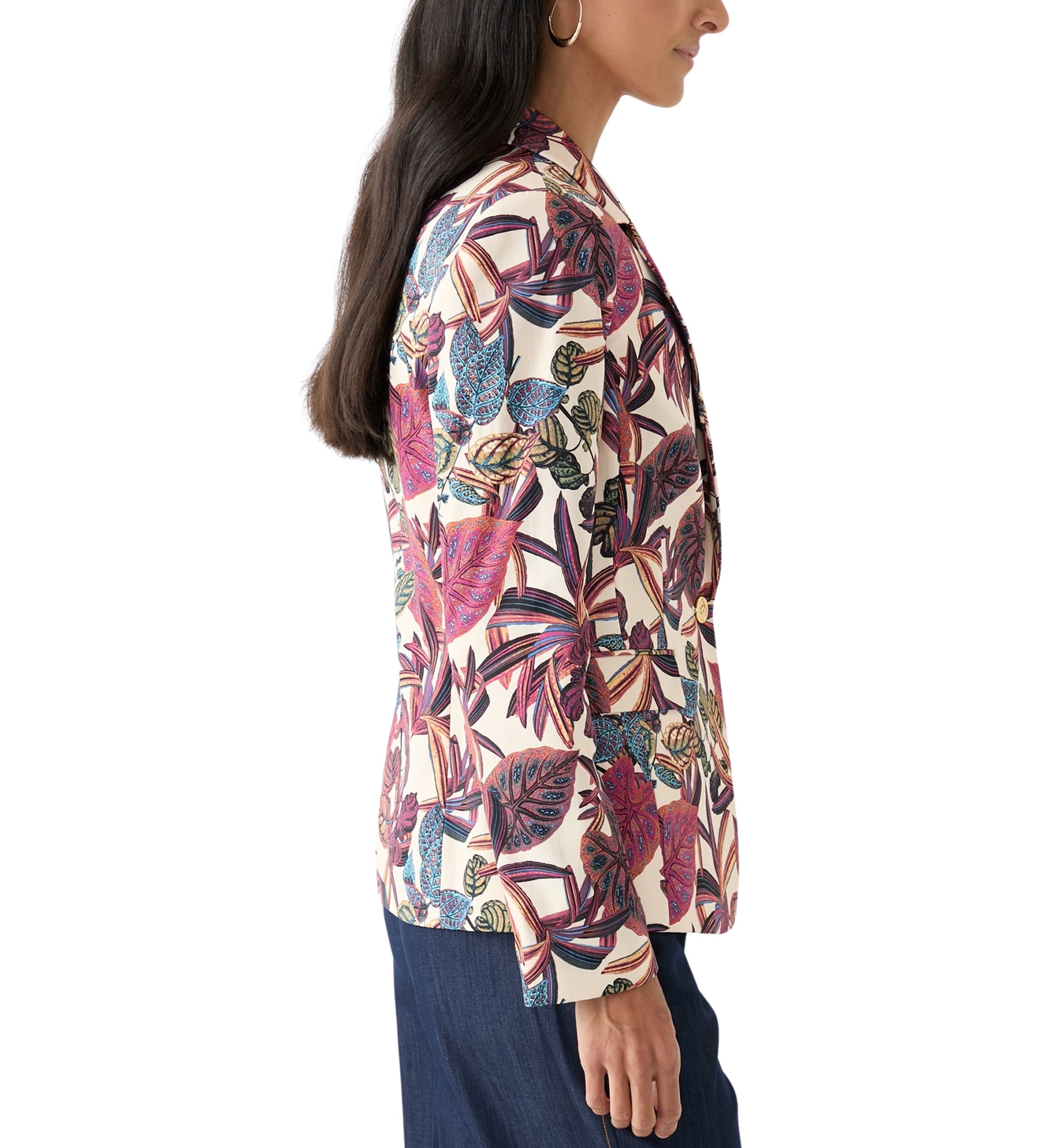 Womens Printed Satin Suit Separate Jacket