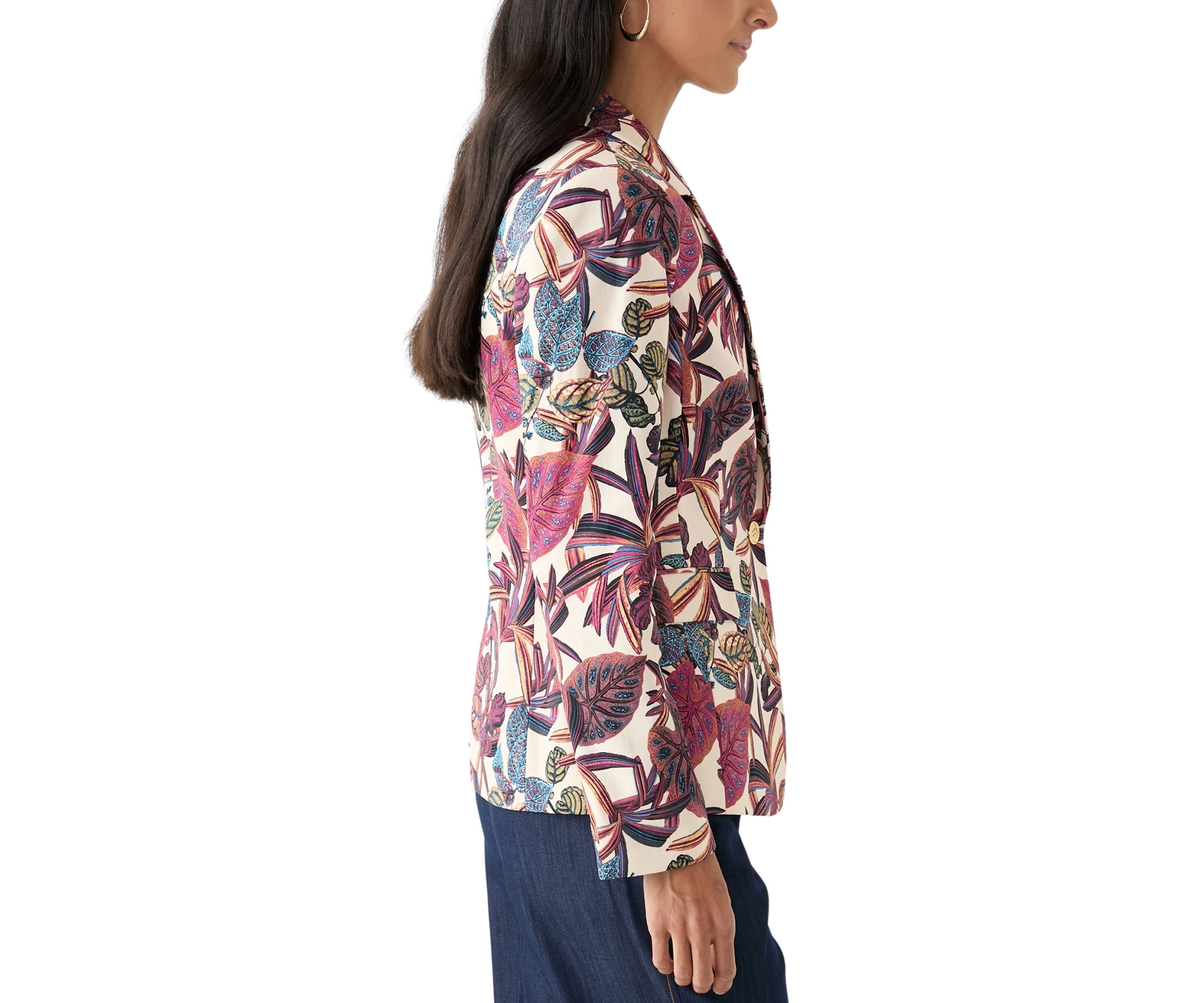 Womens Printed Satin Suit Separate Jacket