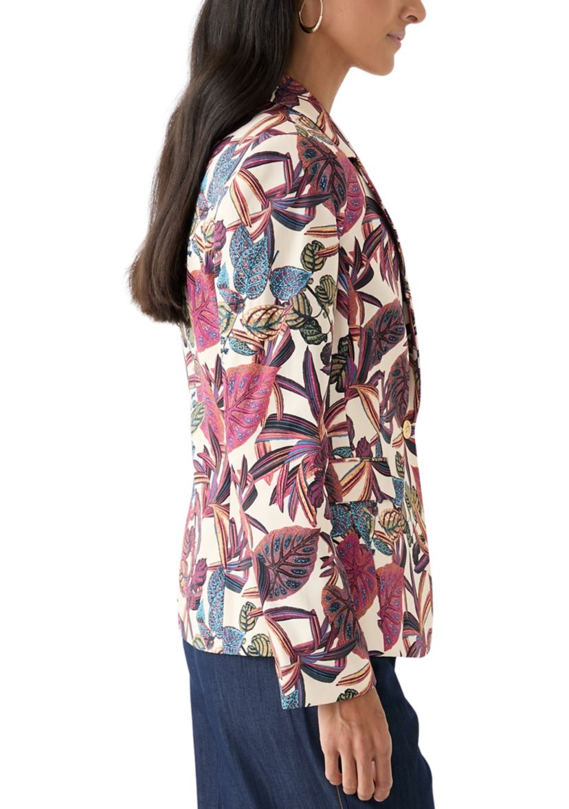 Womens Printed Satin Suit Separate Jacket