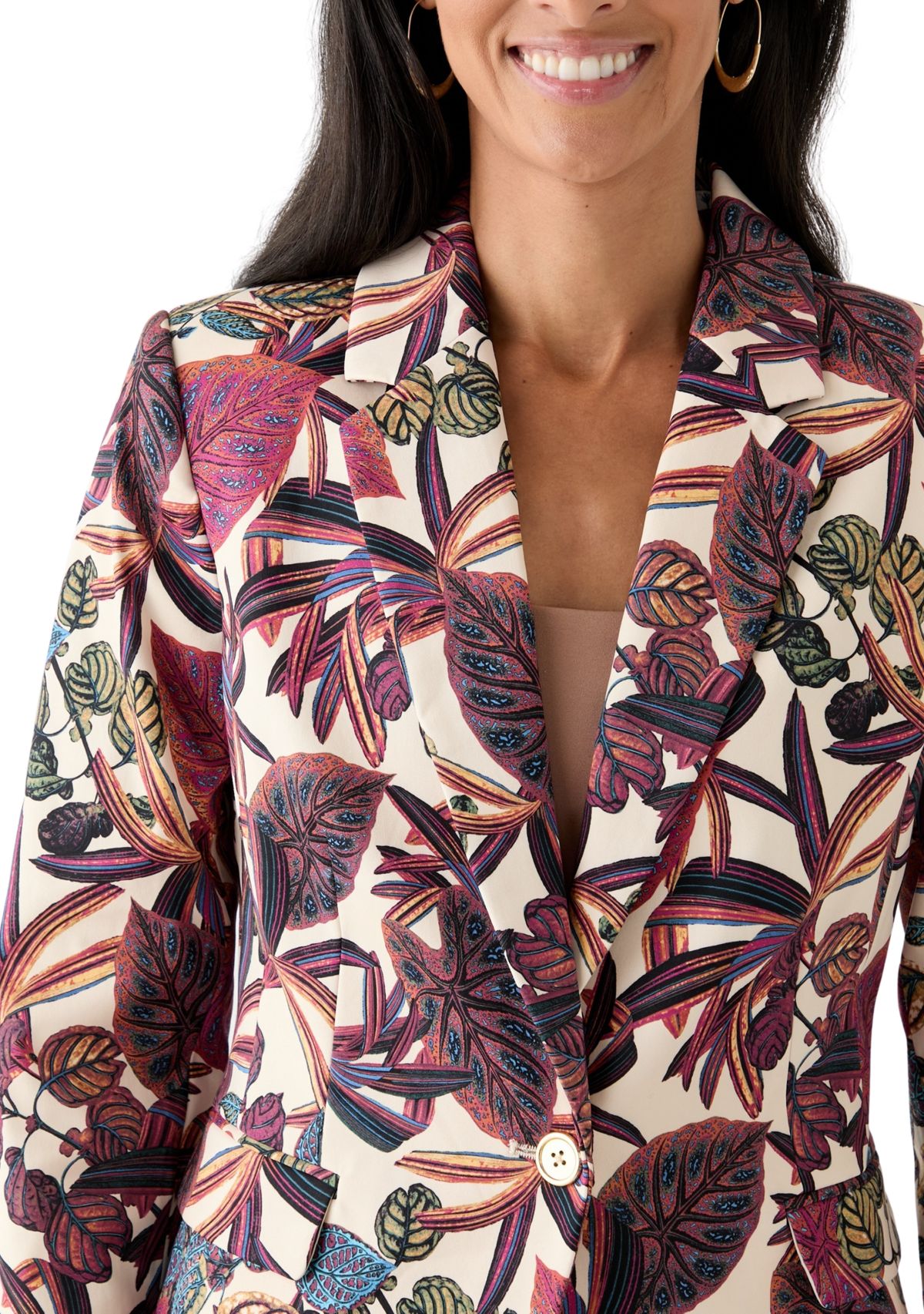 Womens Printed Satin Suit Separate Jacket