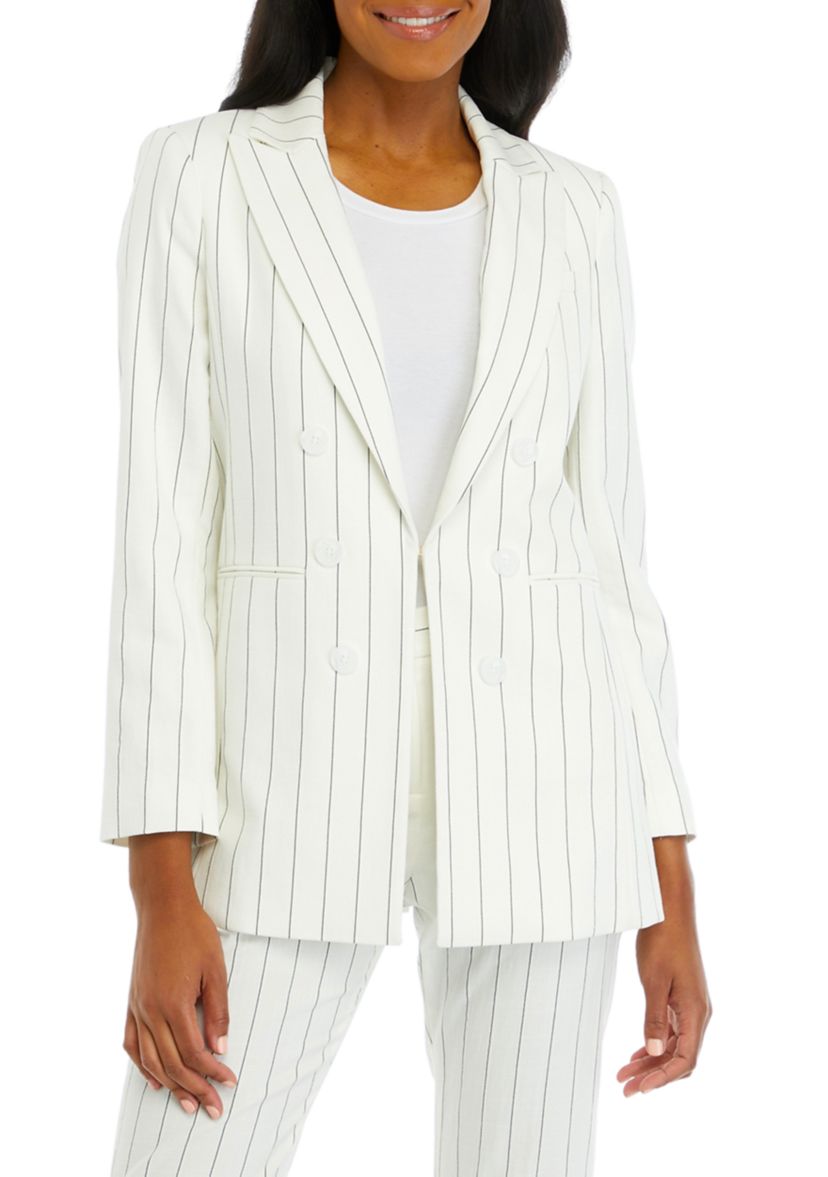 Womens Striped Boyfriend Jacket 