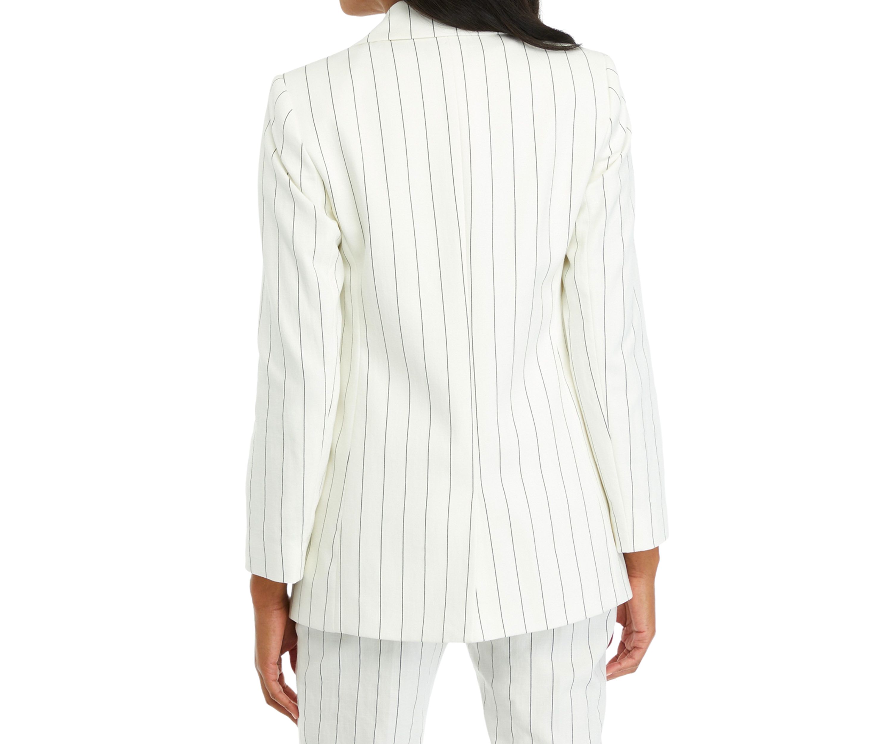 Womens Striped Boyfriend Jacket 