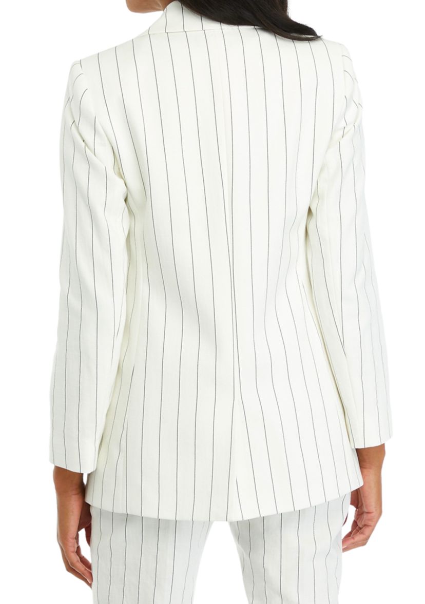 Womens Striped Boyfriend Jacket 