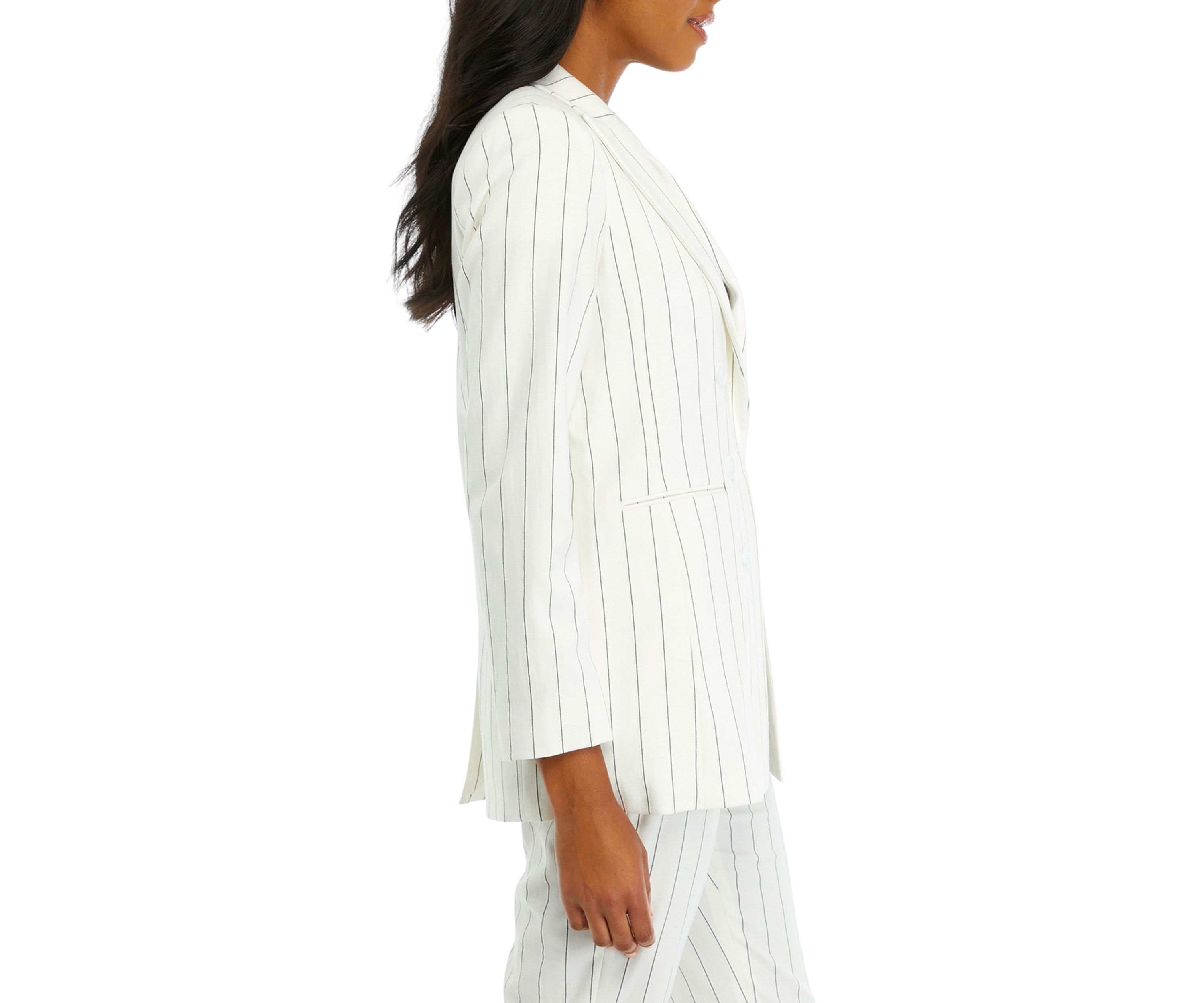 Womens Striped Boyfriend Jacket 