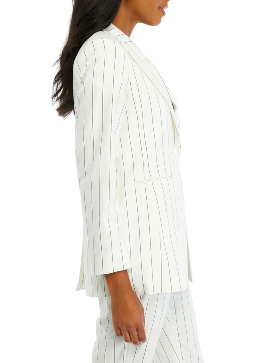 Womens Striped Boyfriend Jacket 