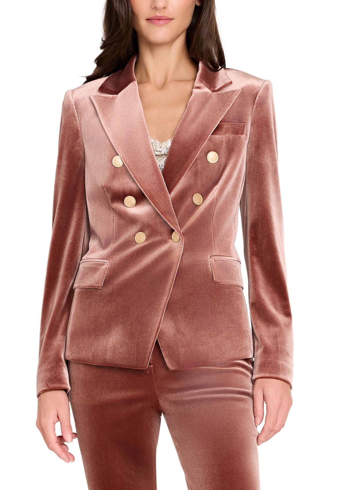 Womens Velvet Double Breast Jacket